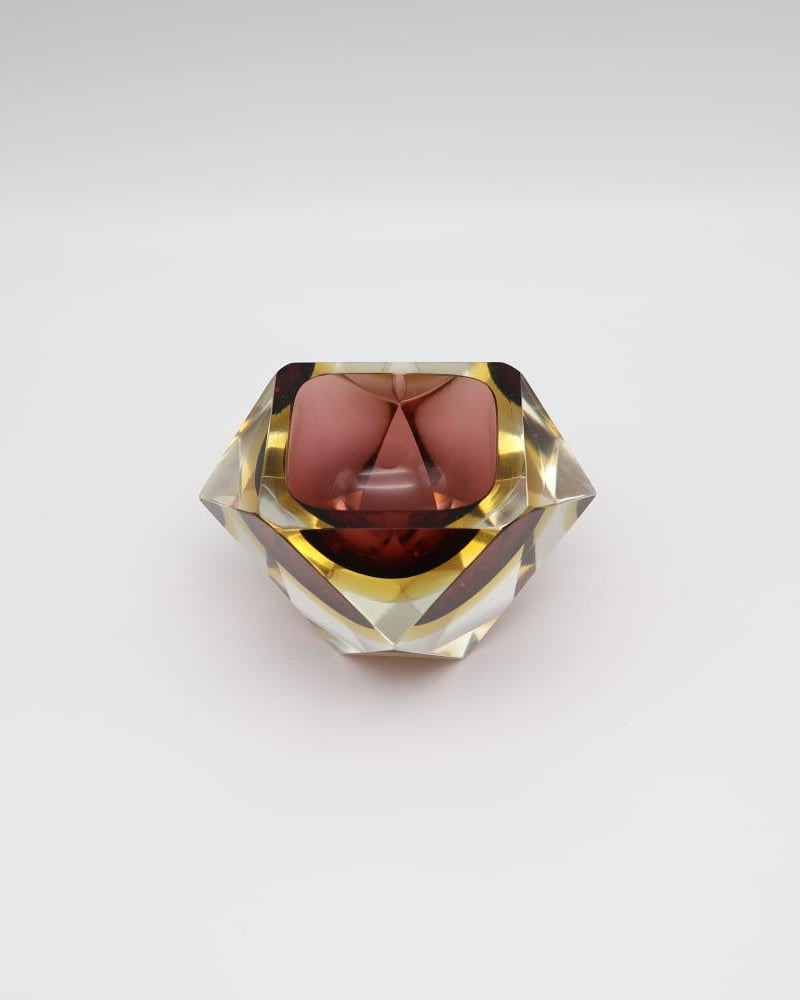 Mid-Century Geometric ‘Sommerso’ Murano Glass Bowl by Flavio Poli for Seguso, 1960s by Forma Finds | The Oblist