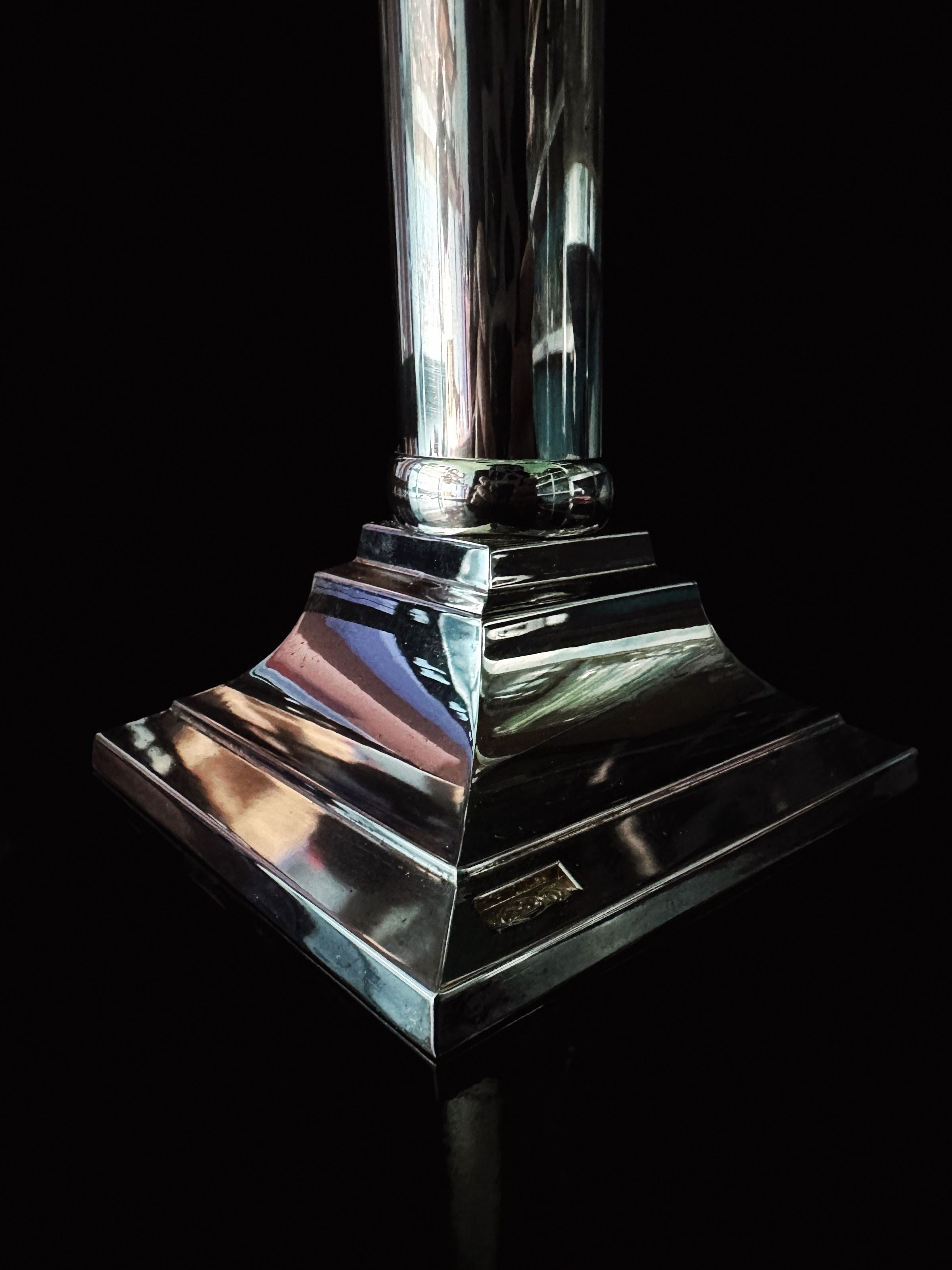 Silver Plated Art Deco Candelholder 80s