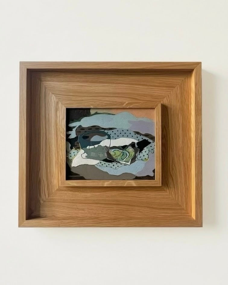 "Still Life with Oysters" Midcentury Oil on Canvas by Médecine | The Oblist