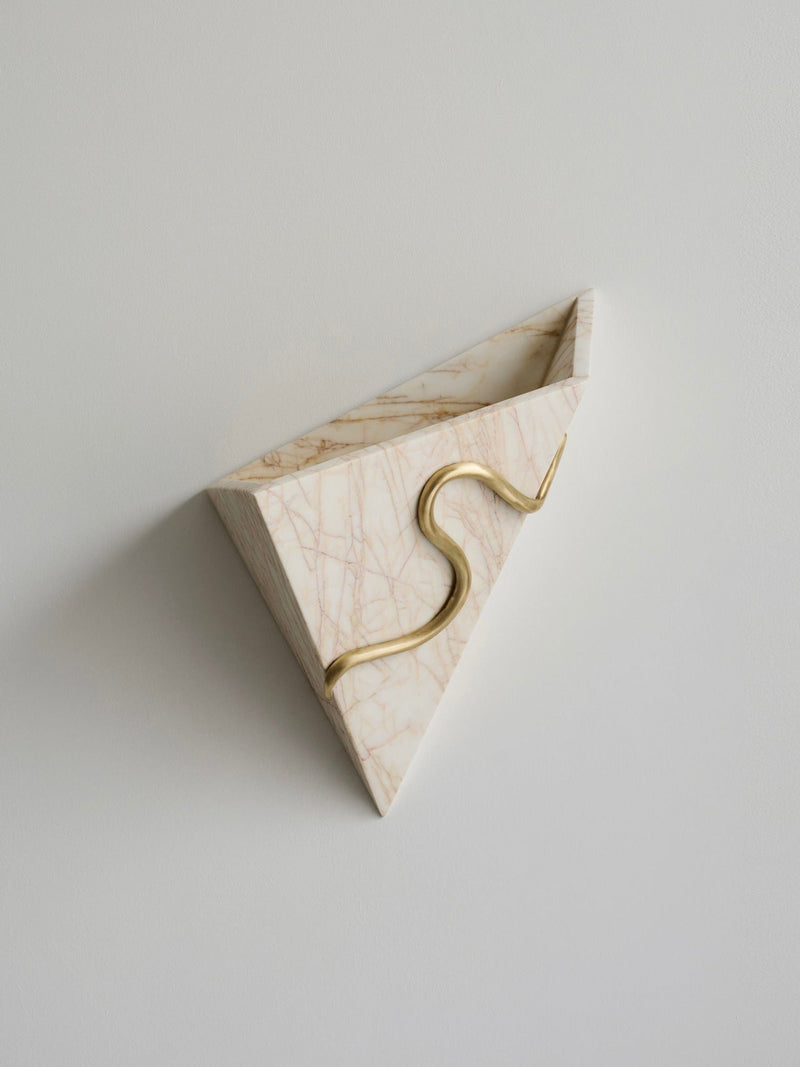 Therapeutic Spider Wall Light — close-up of marble with brass detail
