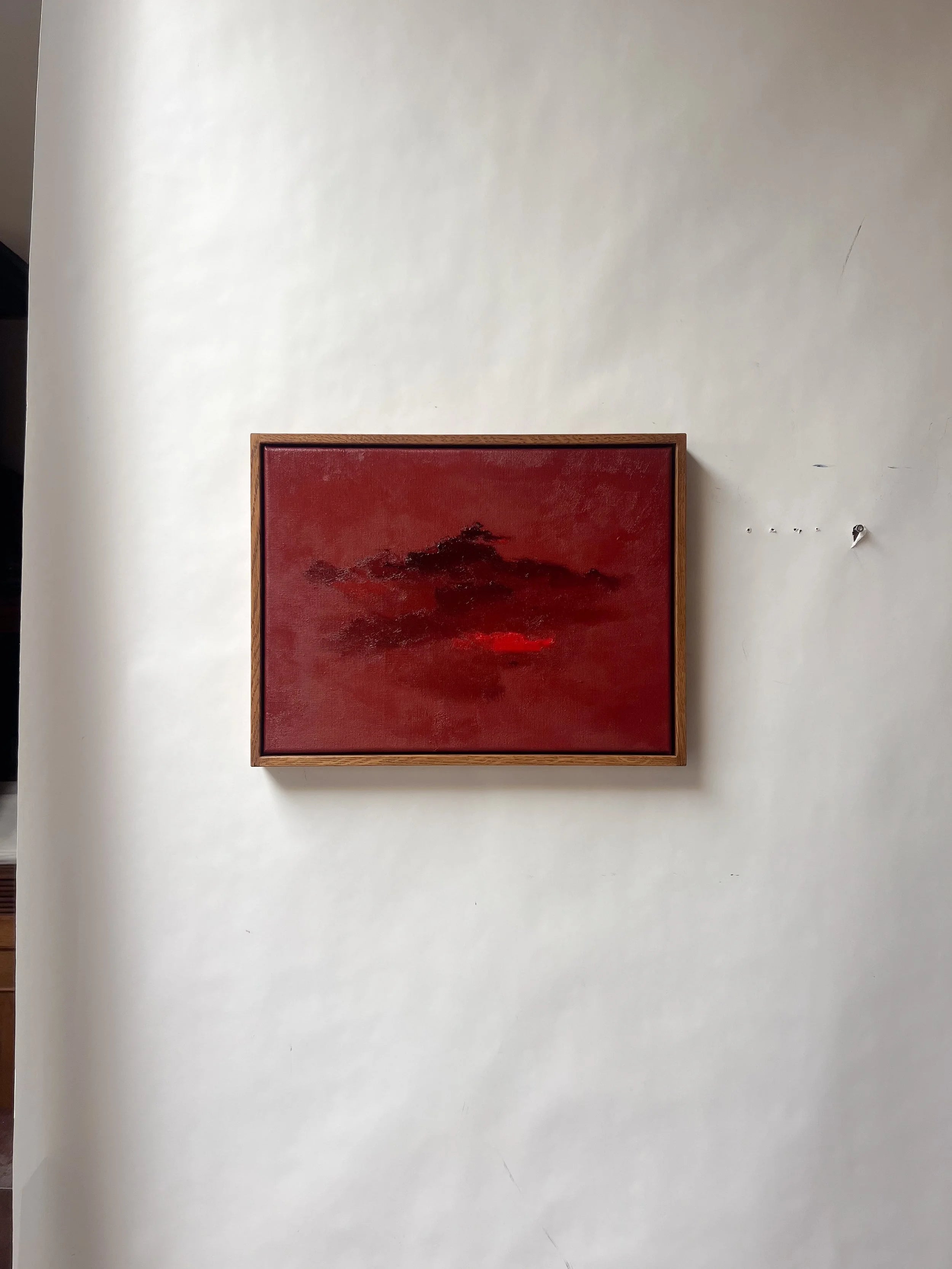 Crimson Hills (2026) - Oil Painting by Aimée Adriaansen — side angle