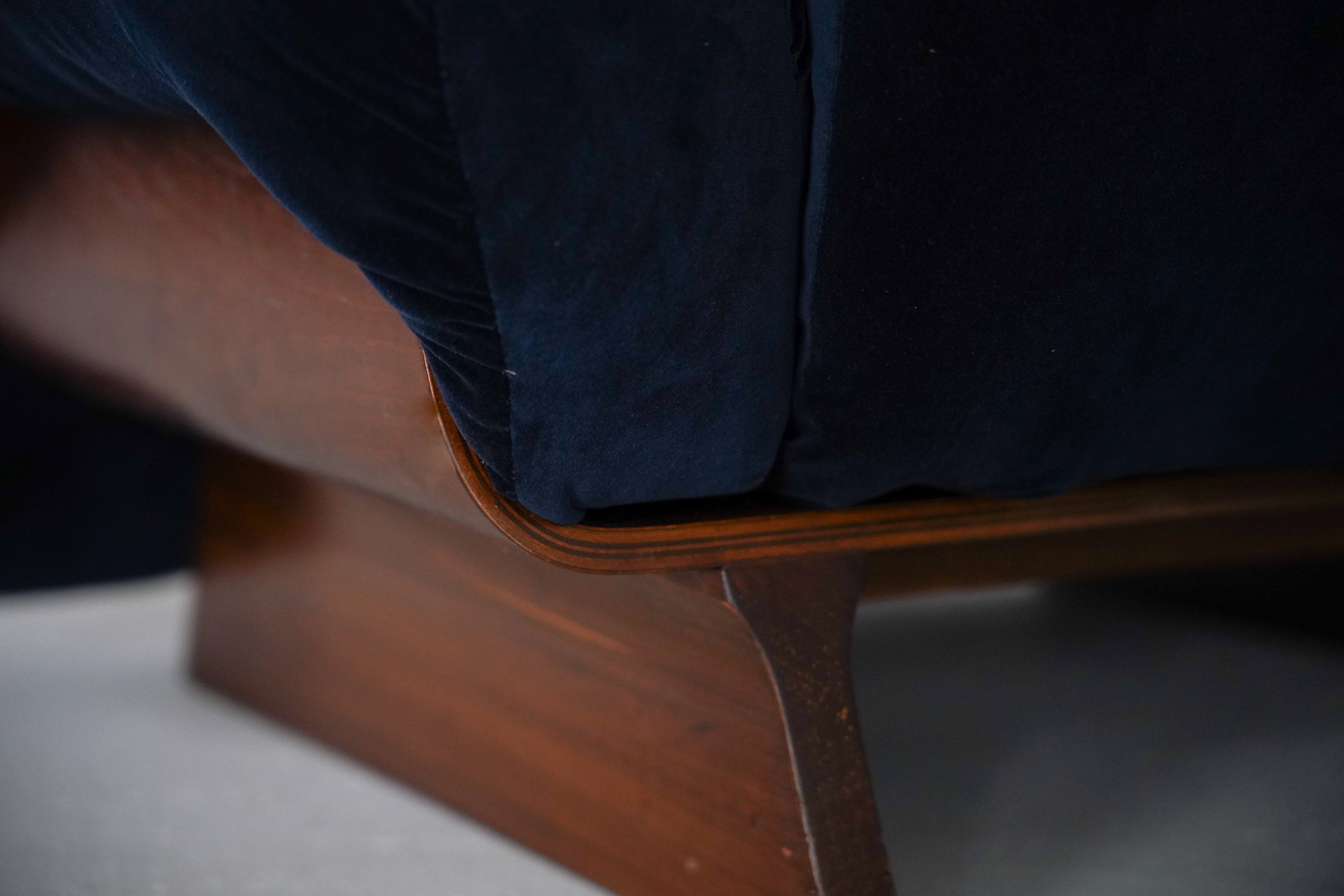 Pair of 1970s Mid Century Italian Velvet Armchairs