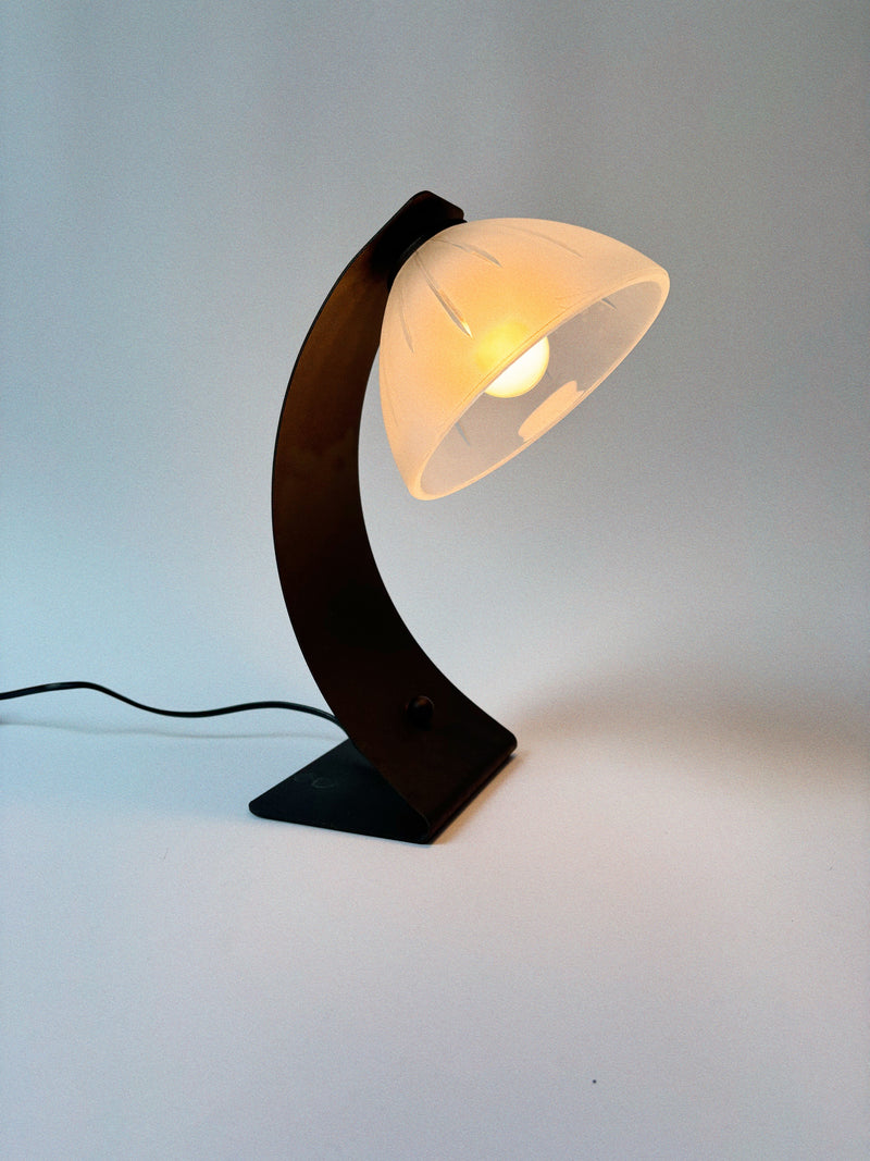 Arched Metal and Glass Lamp by Huerto | The Oblist — modern design, warm light