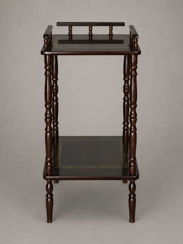 1970s Germany Vintage Wooden Side Table (Telefontisch) — detail view