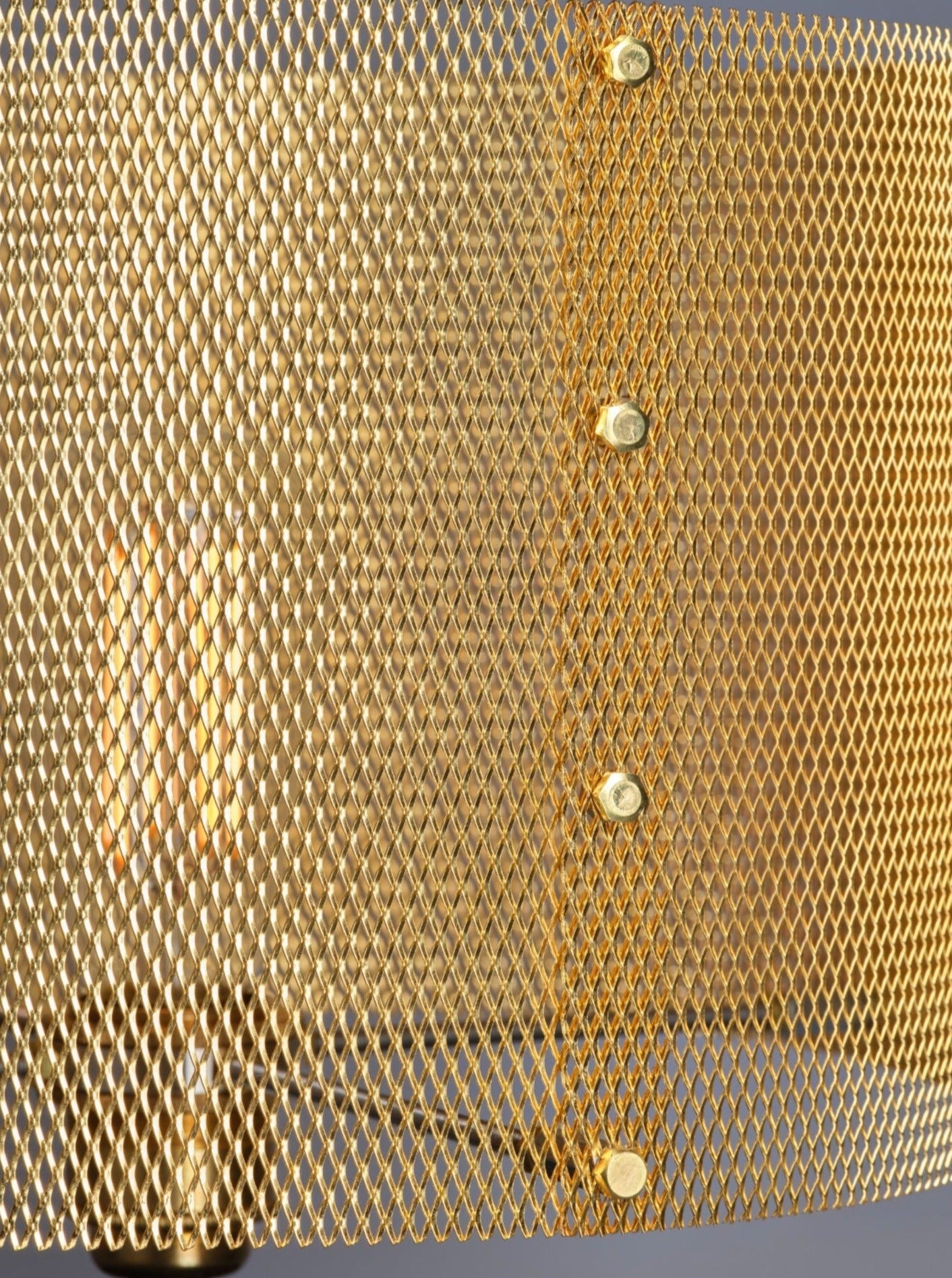 Dyane Table Lamp — top view of gold mesh shade details