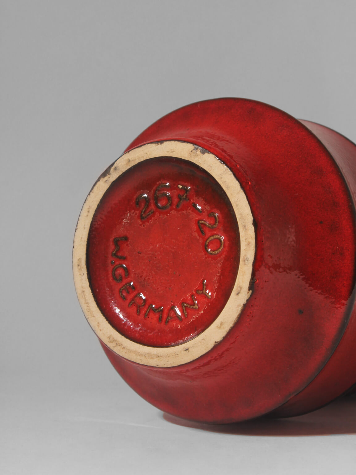 Modern German Red Ceramic Vase, 1960s — lifestyle setting