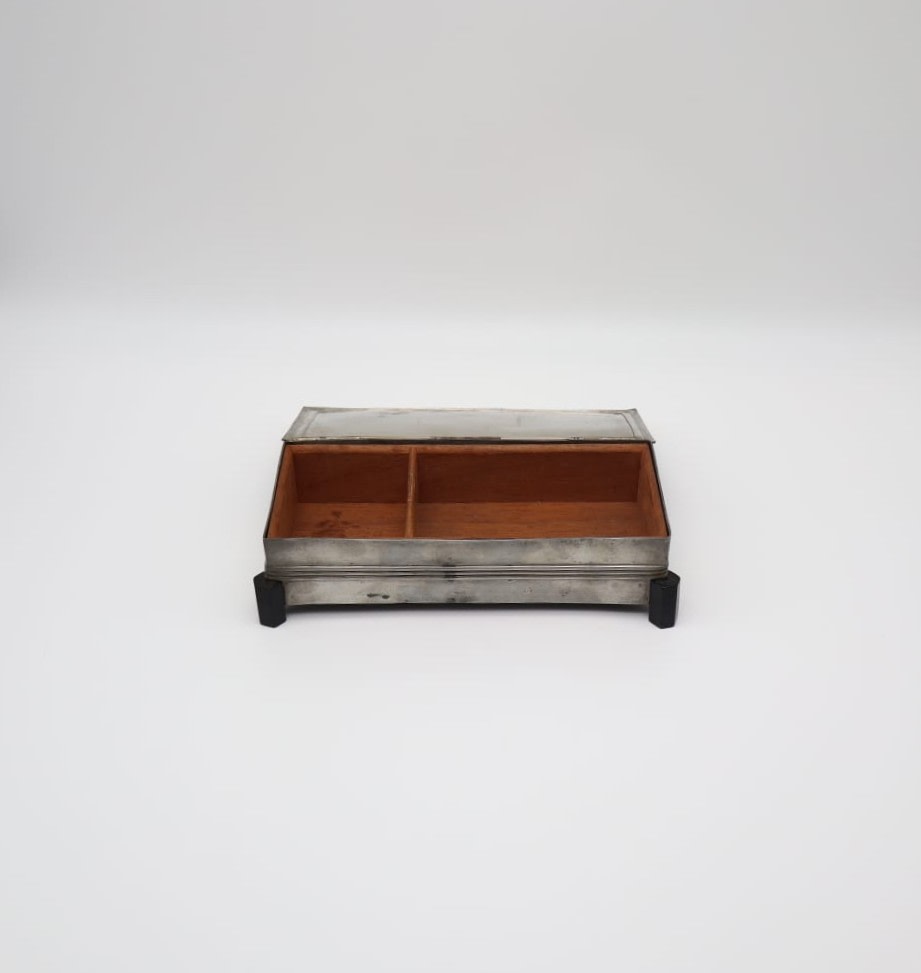 Antique George V Sterling Silver ‘Treasury’ Inkstand (c. 1910–1936) — lifestyle setting