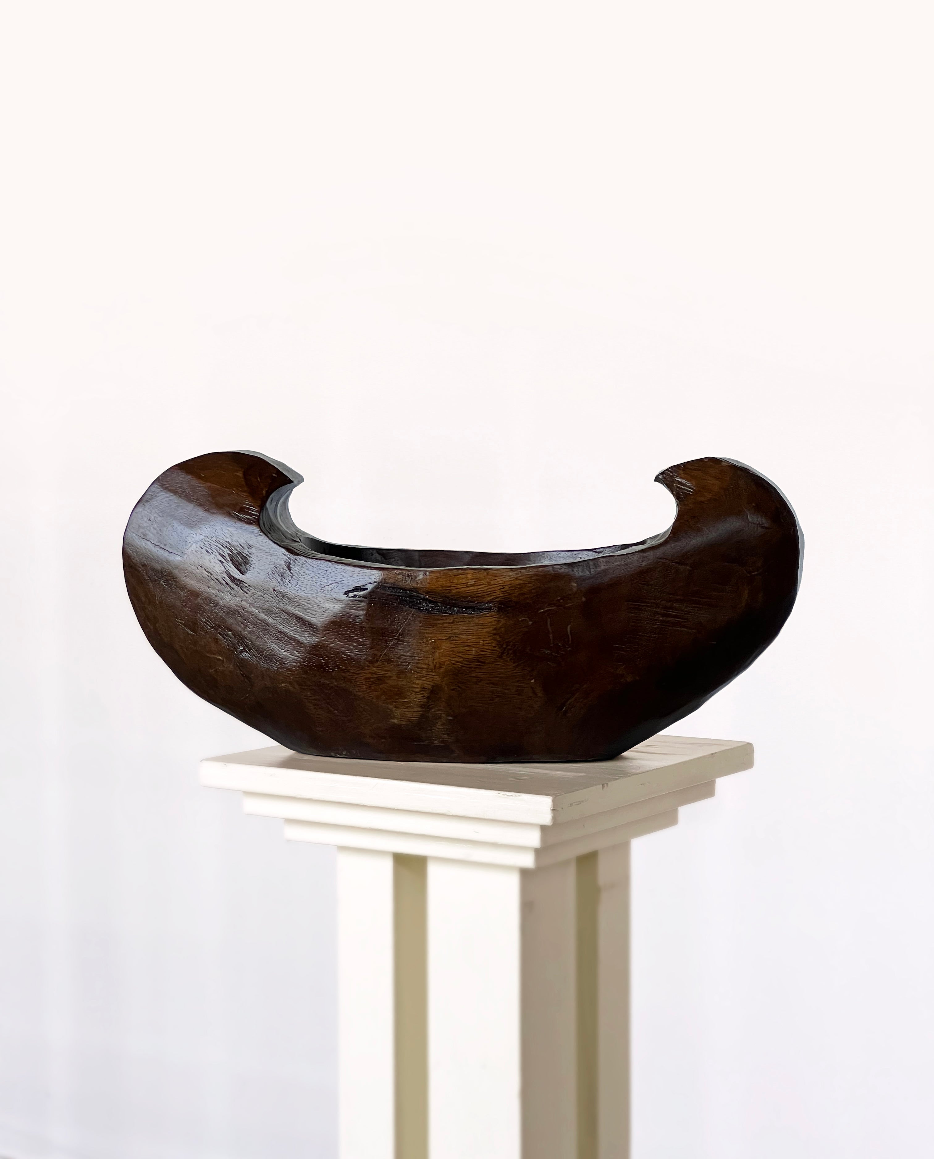 Hand-Carved Japanese Crescent Bowl — lifestyle setting