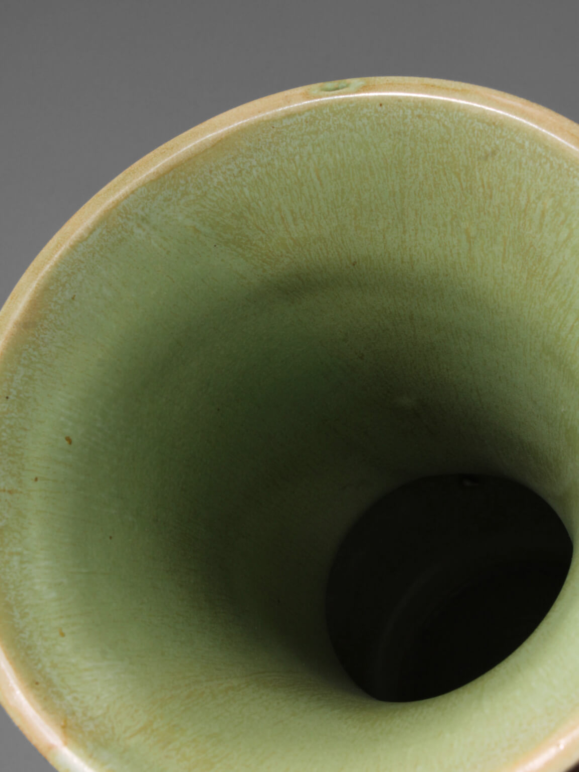 Art Deco Green Ceramic Vase — lifestyle setting