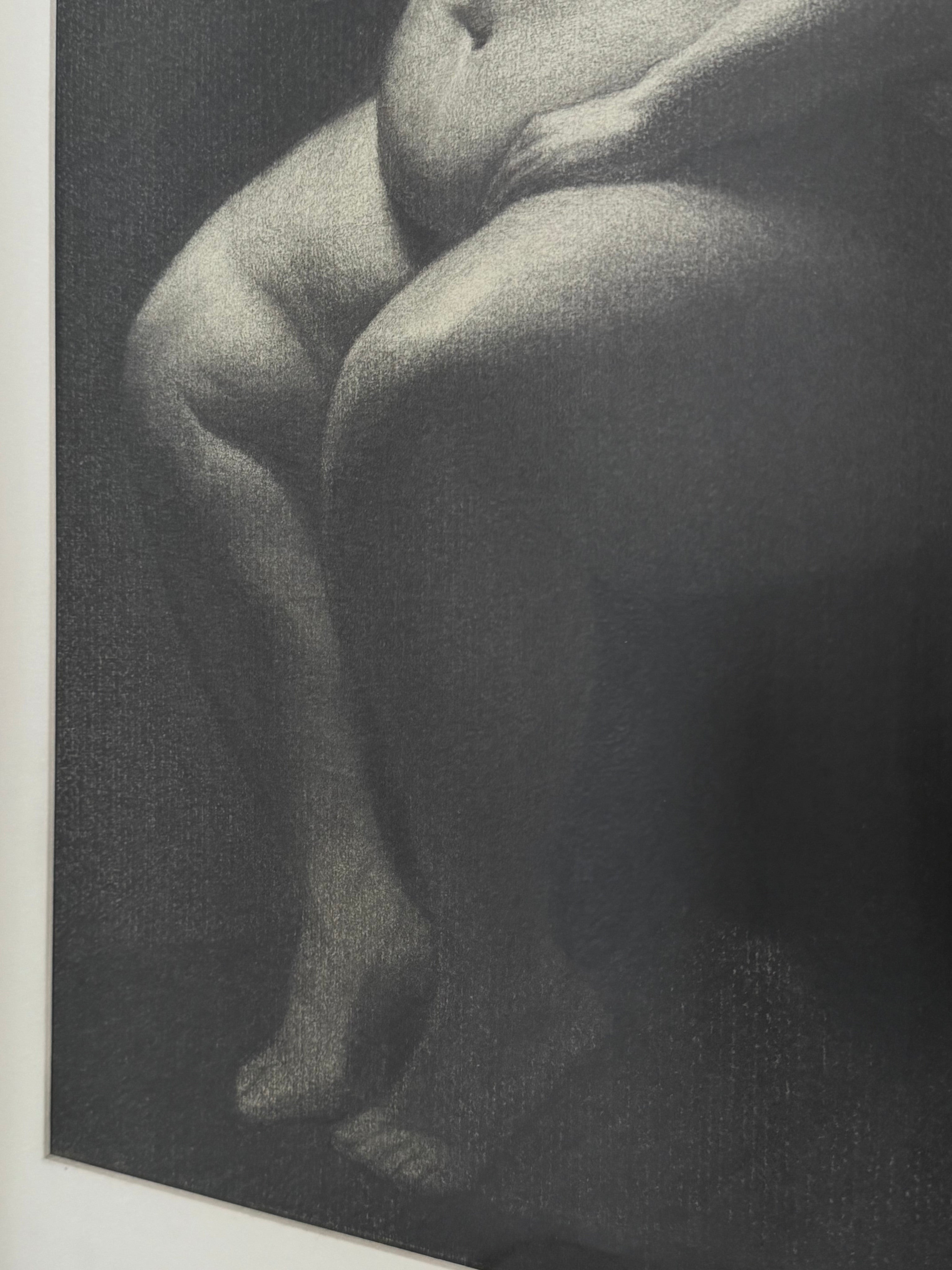 Mabel Martín Academic Nude Charcoal Drawing — close-up of charcoal details on paper