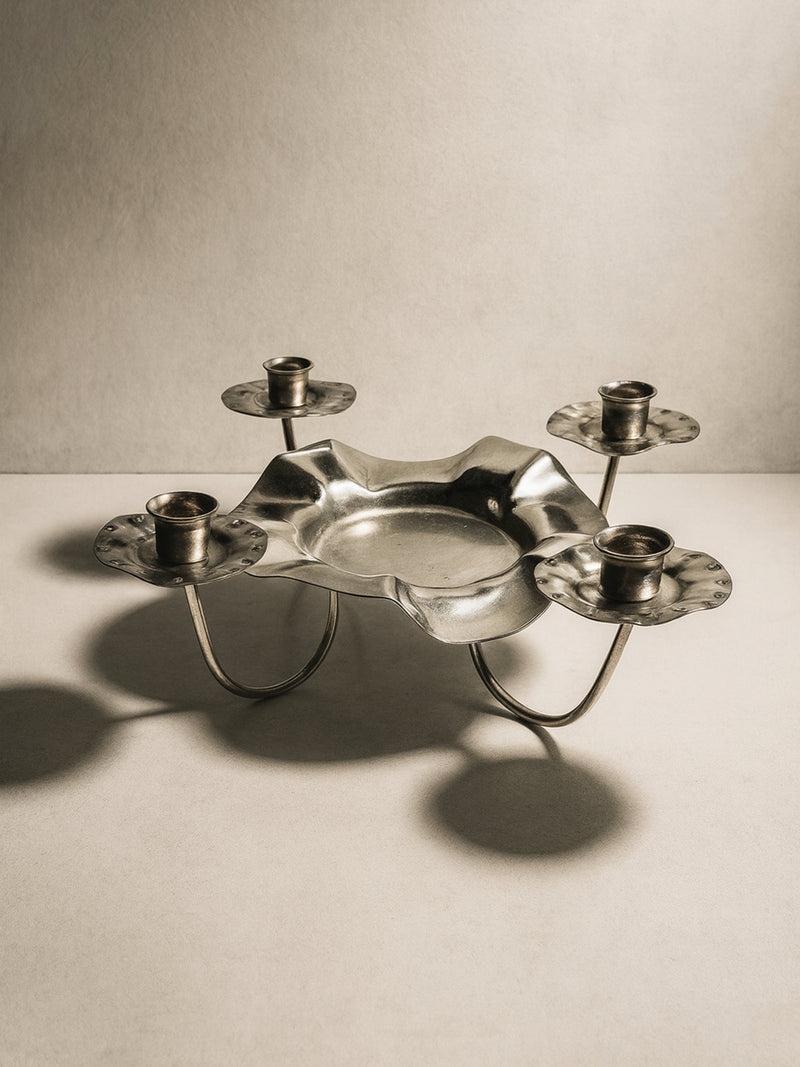 Silver Metal 1960s Candleholder by Dodo Vintage | The Oblist — vintage metal design