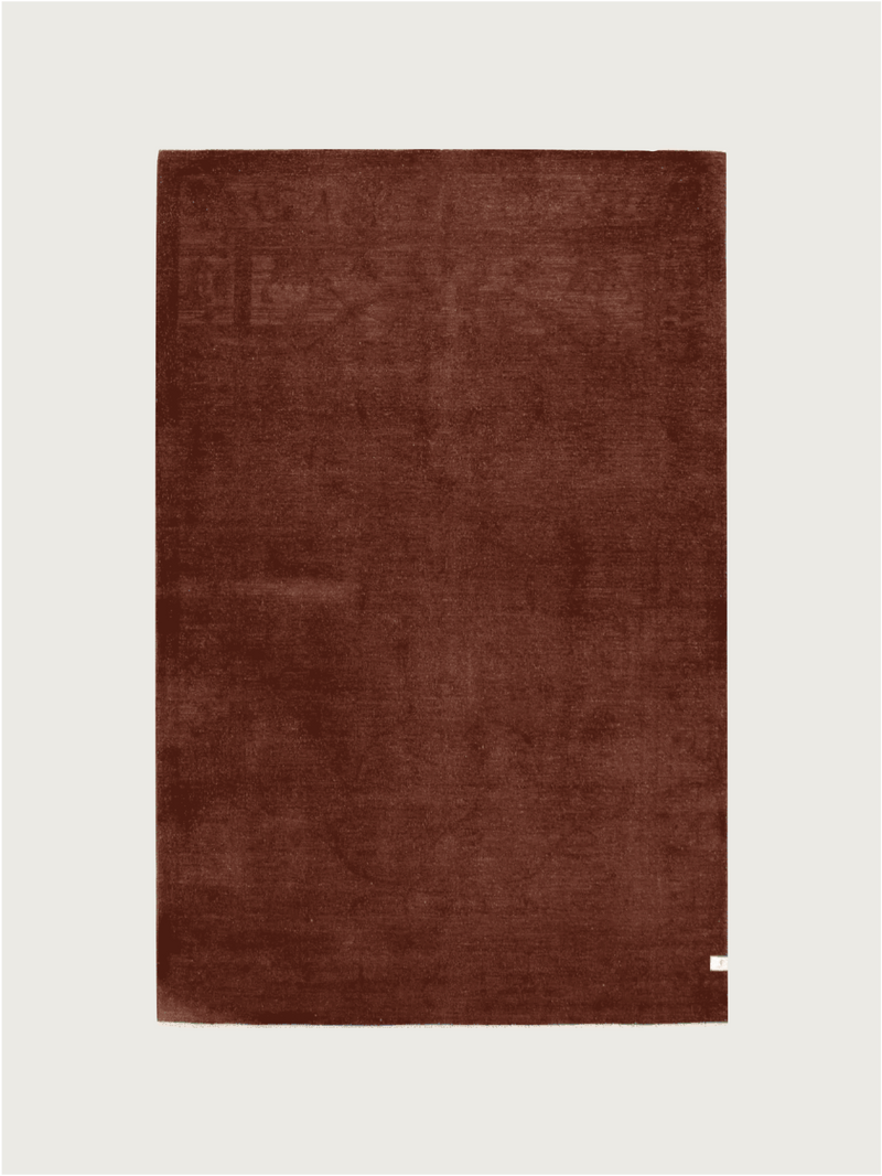Overdyed Rug in Russet 180 x 277 cm by catalog:three | The Oblist — handcrafted wool material