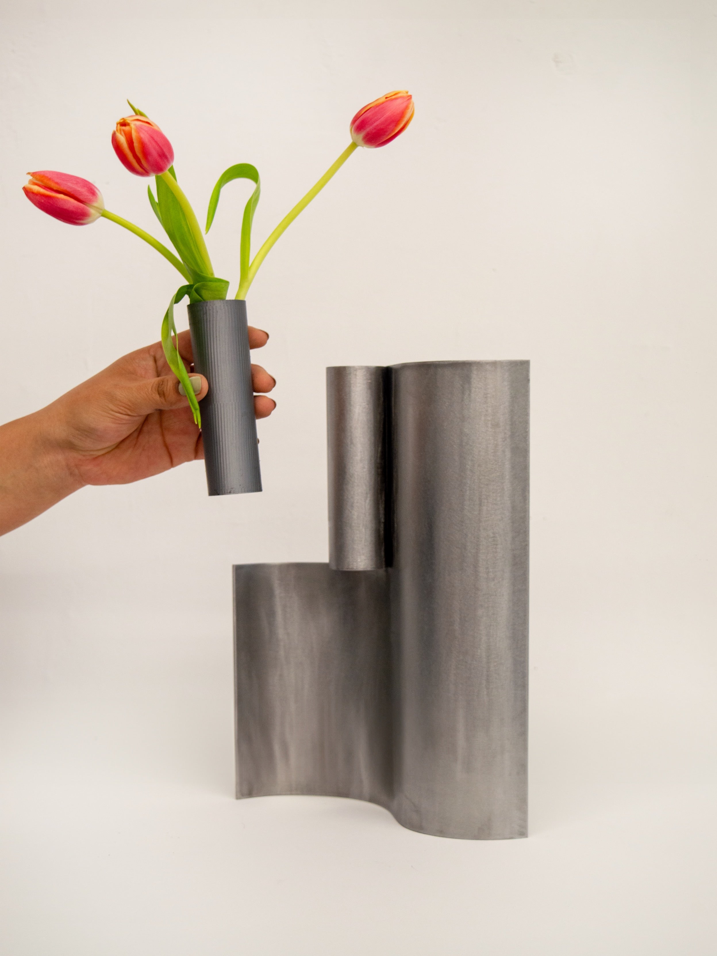 Steel Rolled & Curved Vase