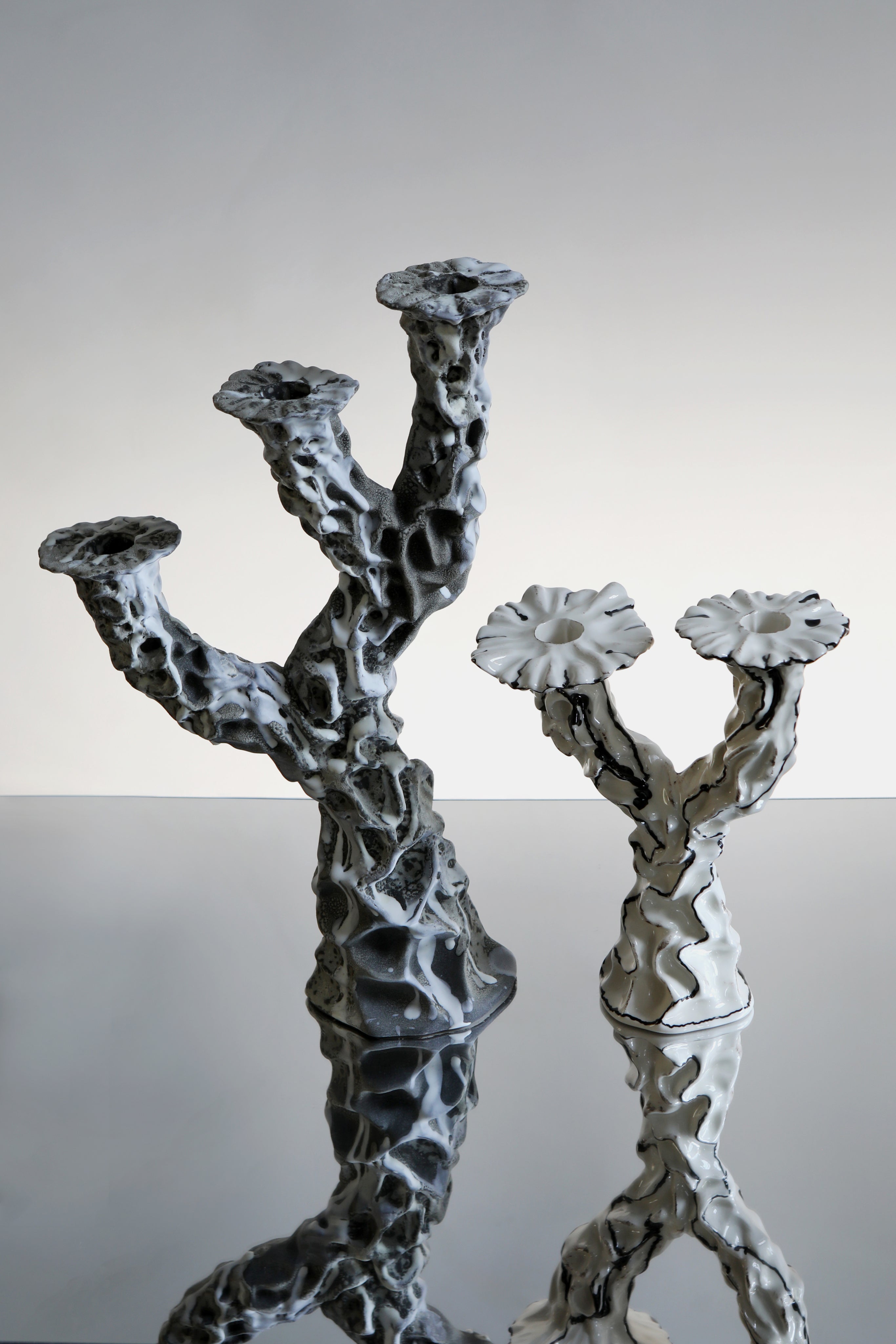 Three Wishes Hand Made Ceramic Candle Holders — alternate view