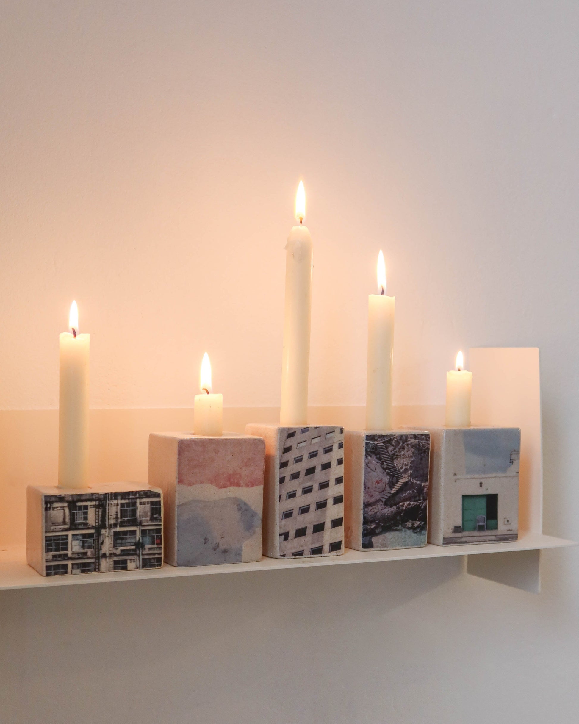 Photographic Candle Holder - Marseille Calanque — close-up
