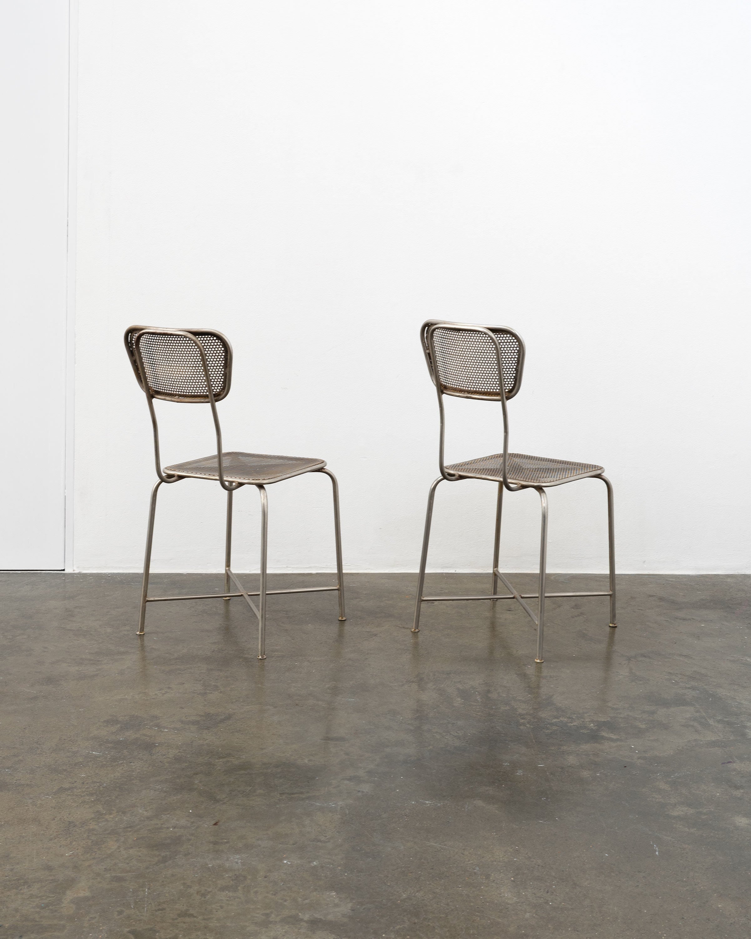 Vintage Perforated Metal Chairs