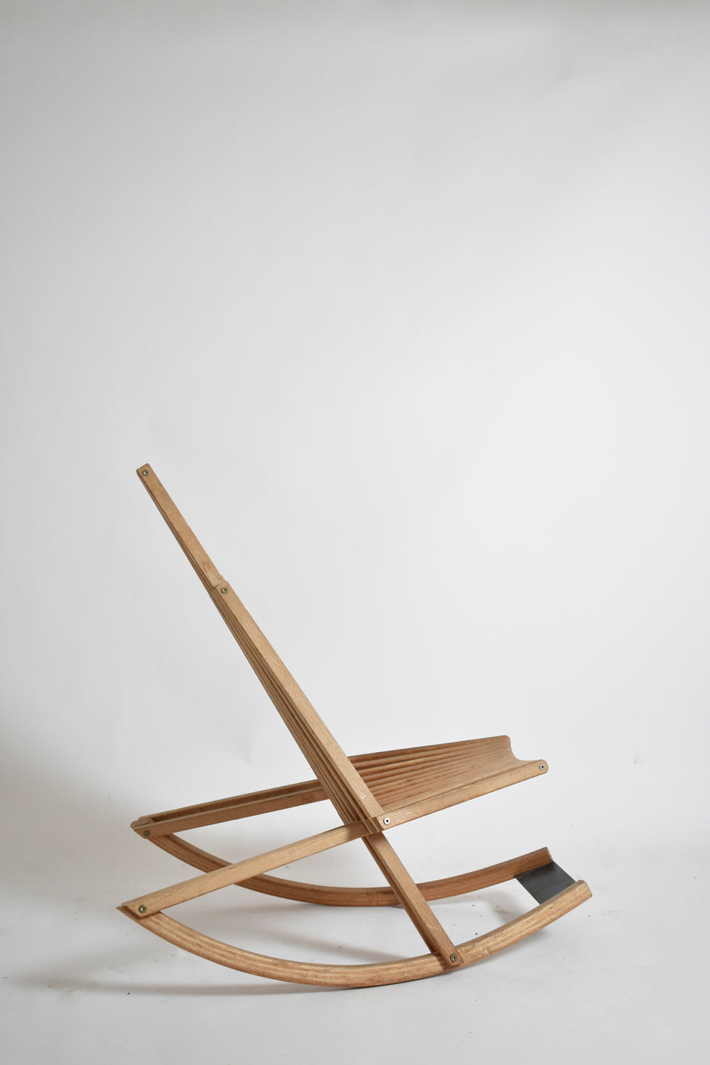 Wooden Rocking Chair, 1980s — side angle