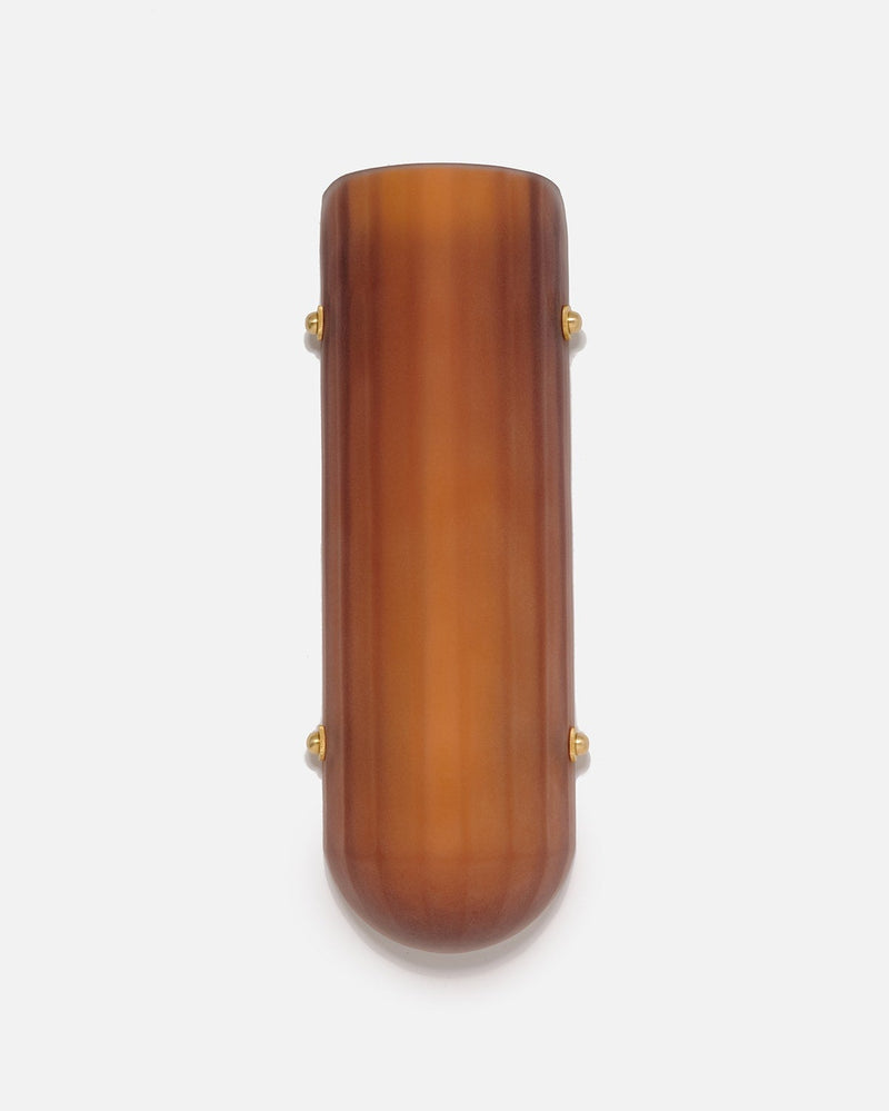 Selene Blown Colored Glass LED Wall Sconce by Bianco Light + Space | The Oblist — amber glass, brass hardware