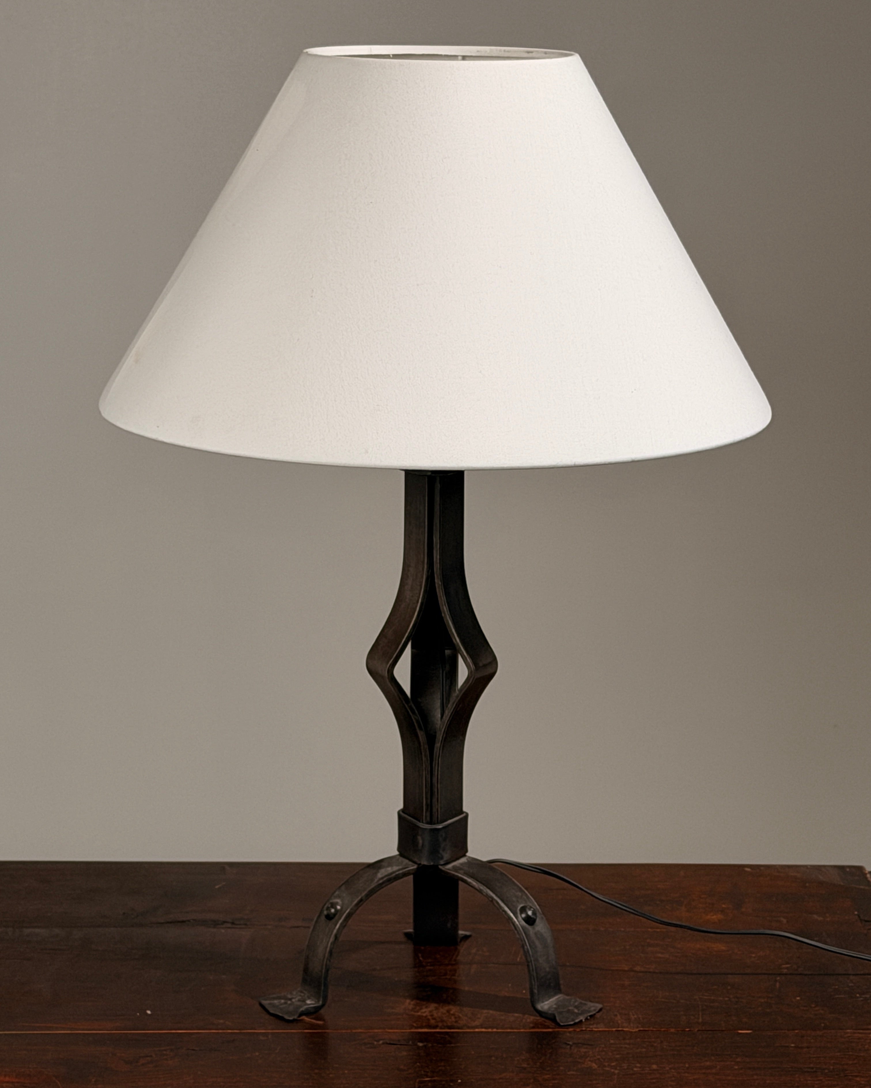 Wrought-iron lamp base, folk art, France, circa 1950 by Figuresdesign | The Oblist