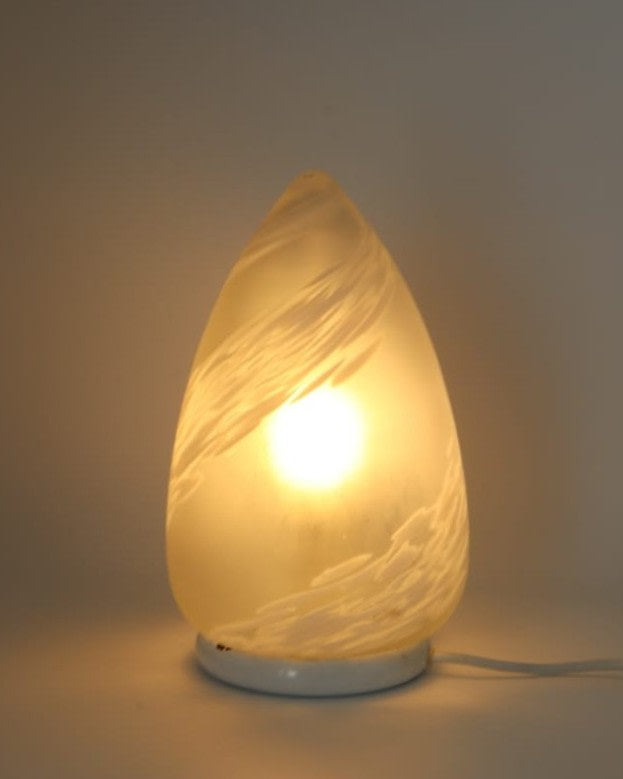 Vintage Murano Swirl Glass Egg Table Lamp – Italy, 1970s — detail view
