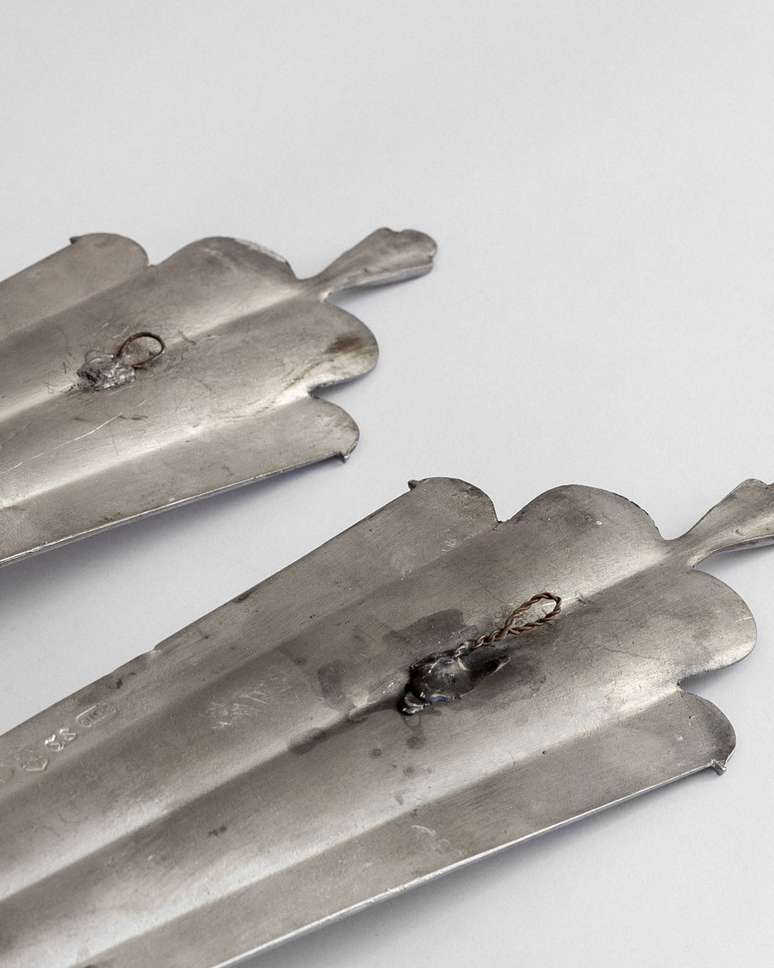 Art Deco Pewter Candle Sconces by Edvin Ollers, Sweden, 1929 — alternate view