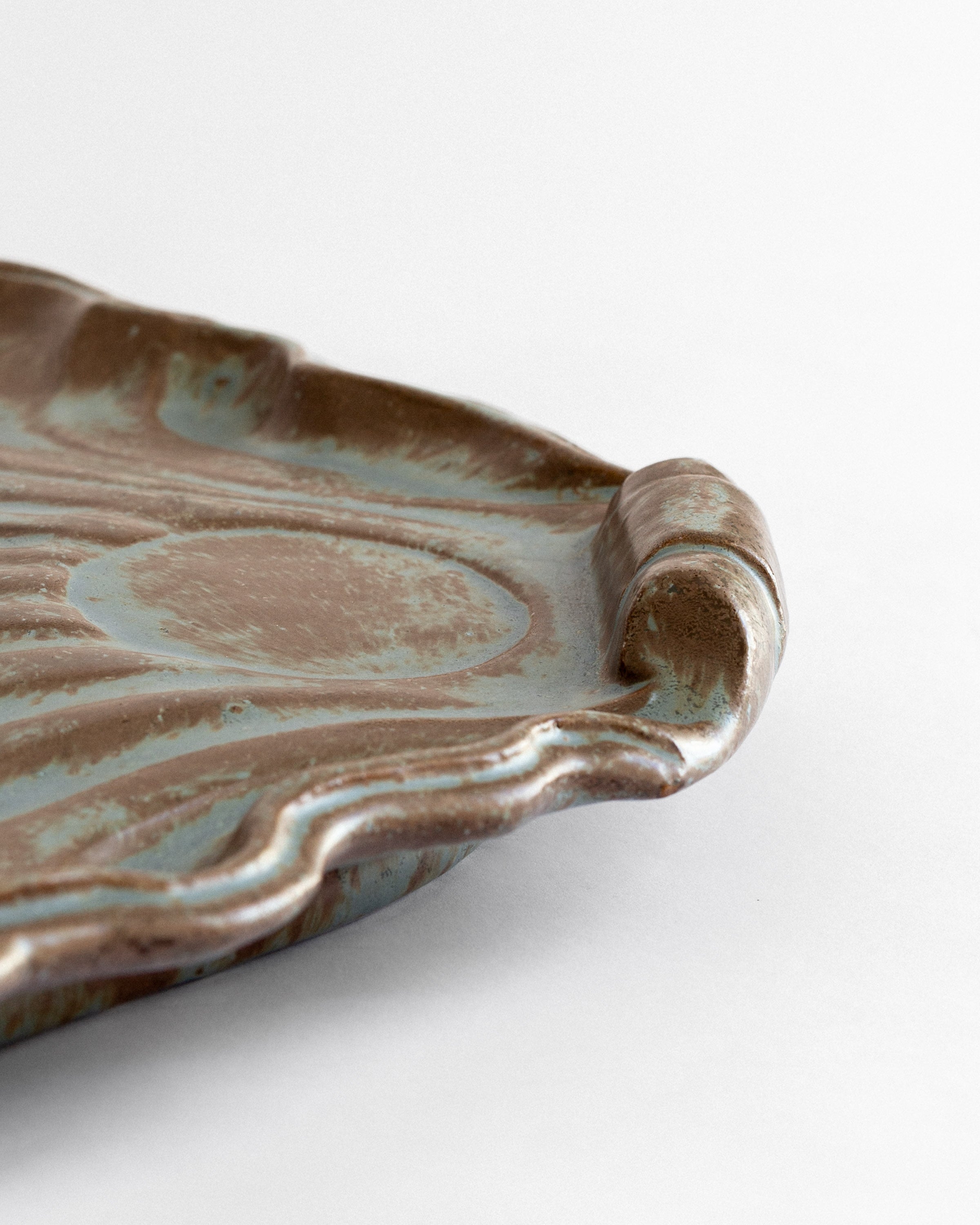 Shell-Shaped Art Deco Ceramic Dish by Allan Ebeling, 1930s — lifestyle setting