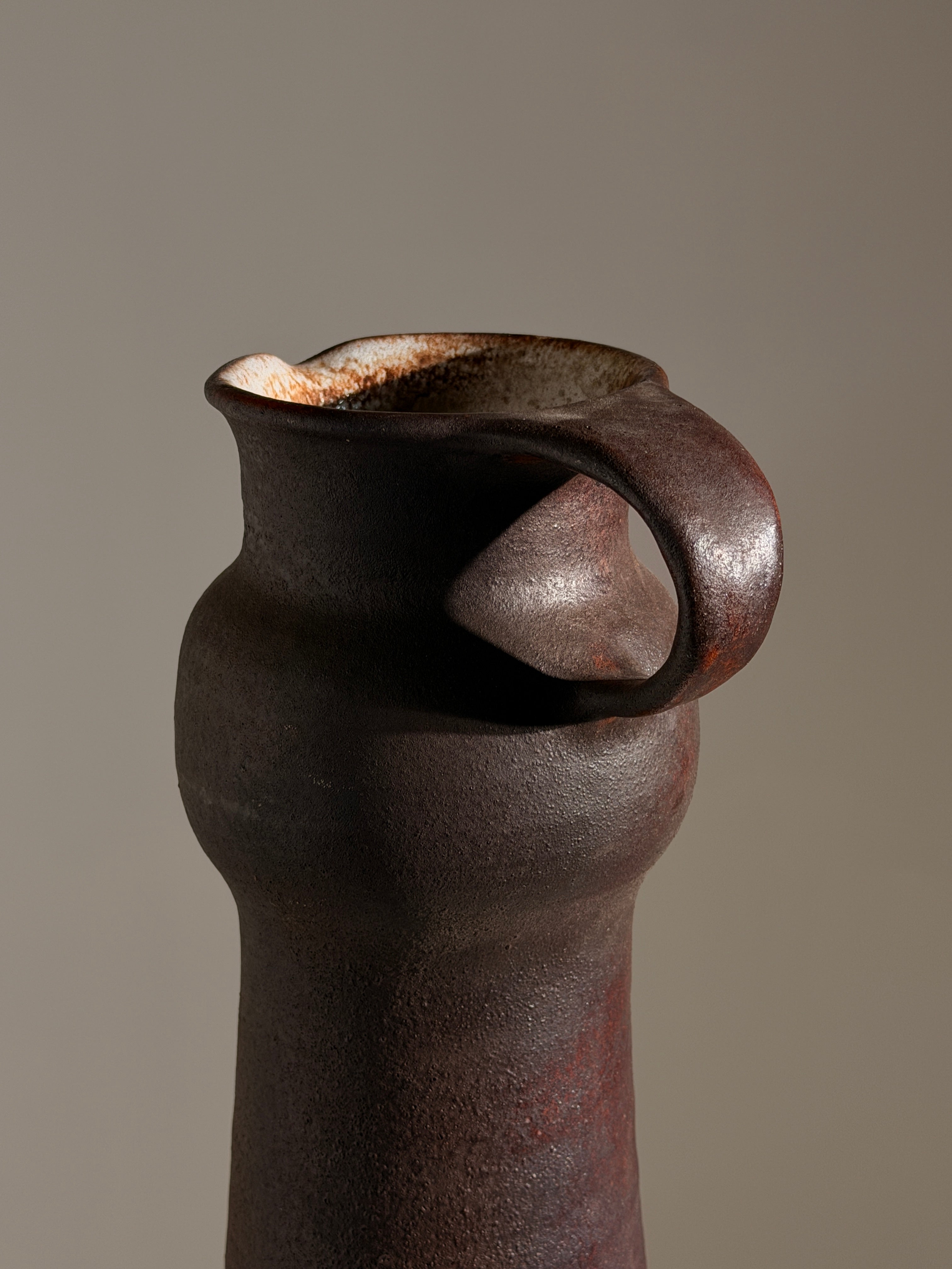 Large wood-fired pitcher by Michel & Nicole Anasse, Vallauris, circa 1960 — lifestyle setting