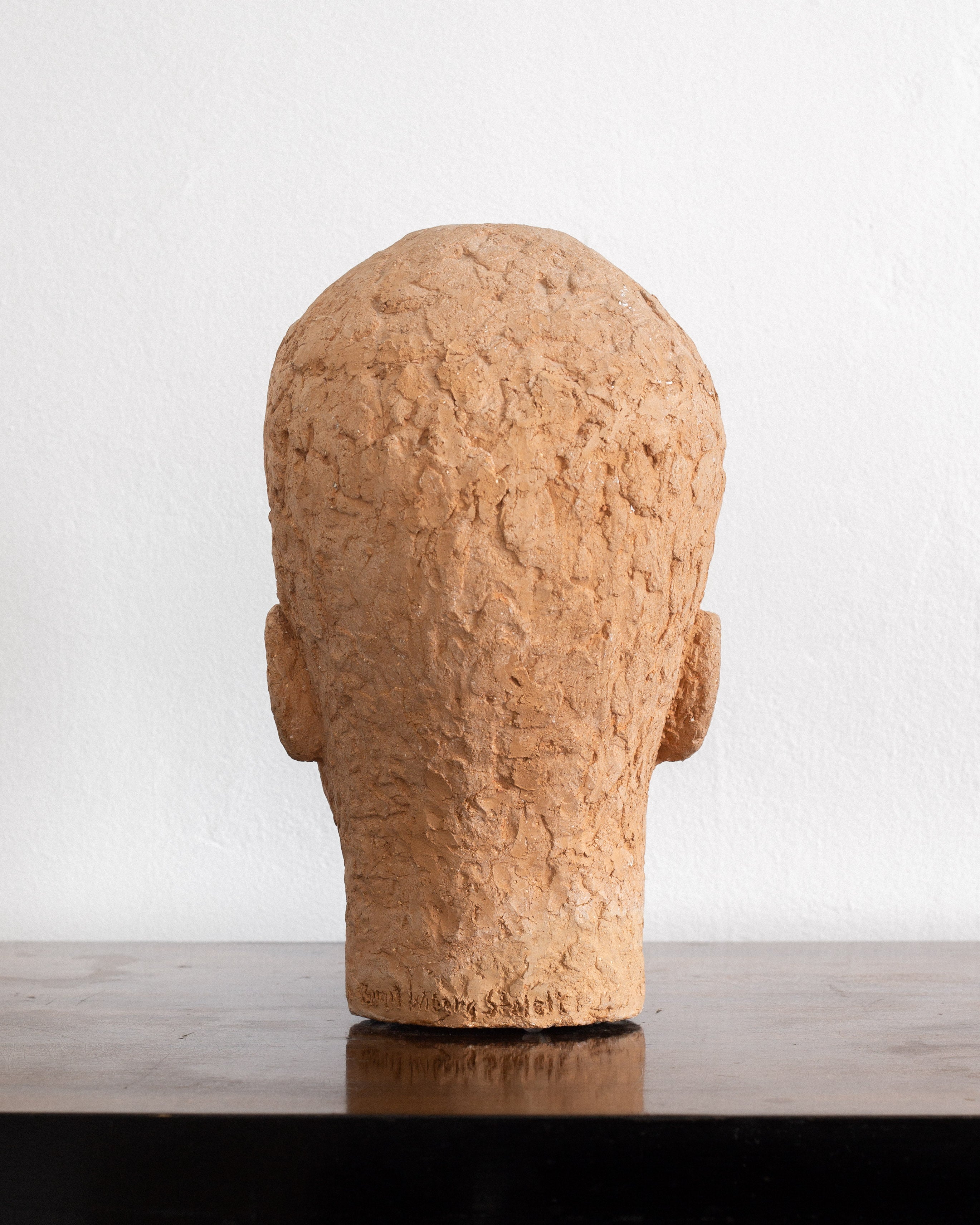 Mid Century Terracotta Sculpture by Birgit Wiberg-Stefelt, Sweden, 1950s — back view highlighting textured terracotta surface