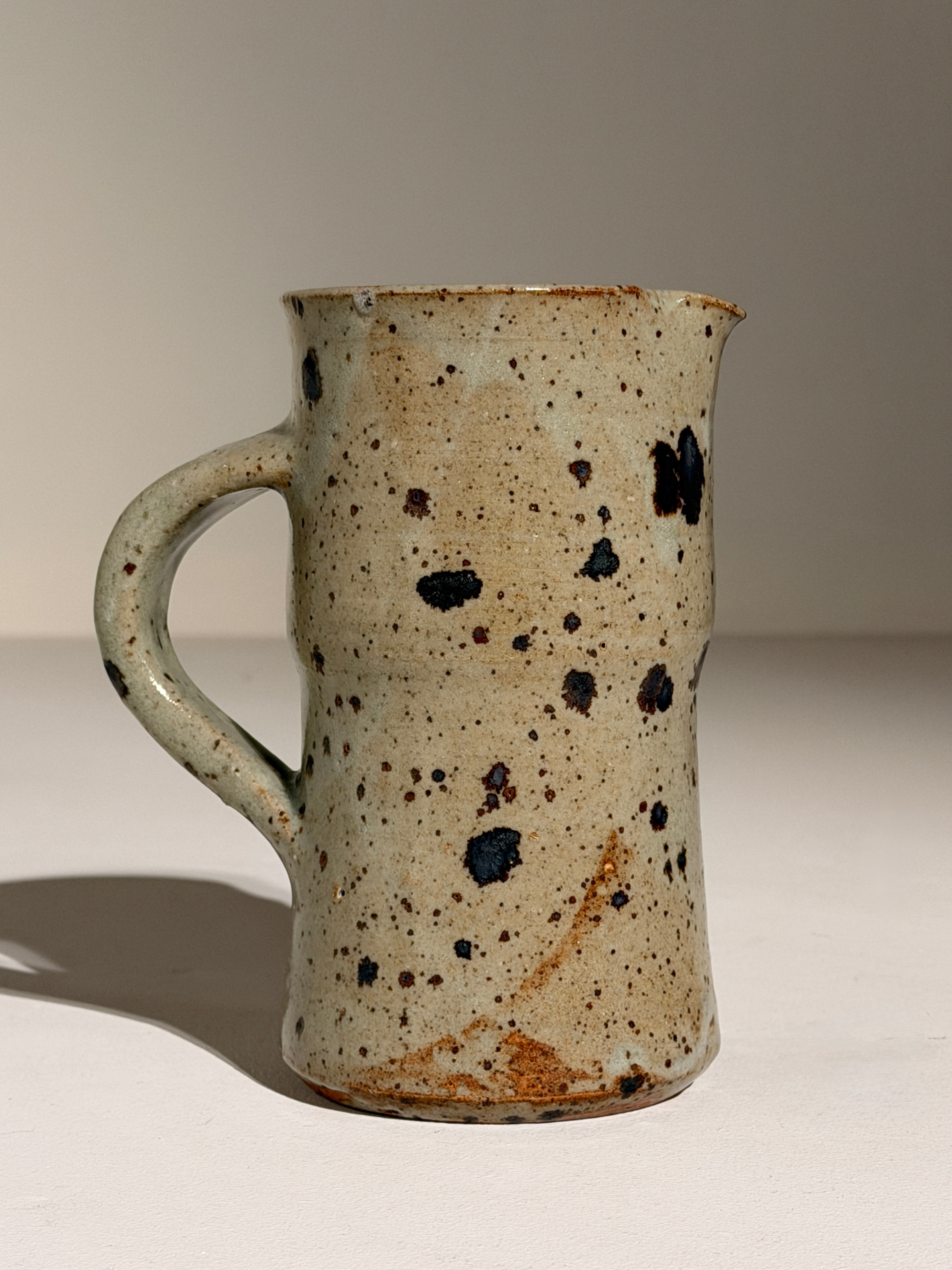 Stoneware Pitcher by Jean-Pierre Viot, 1960 | The Oblist — speckled beige ceramic