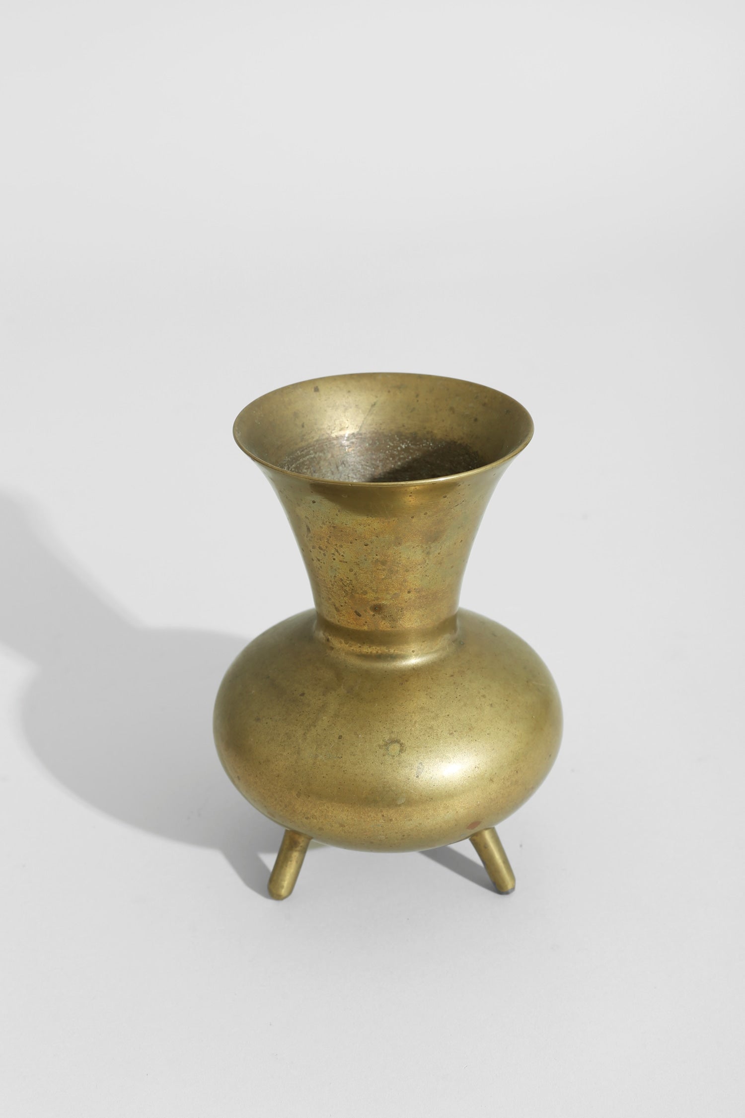 Modernist Brass Vessel — side angle