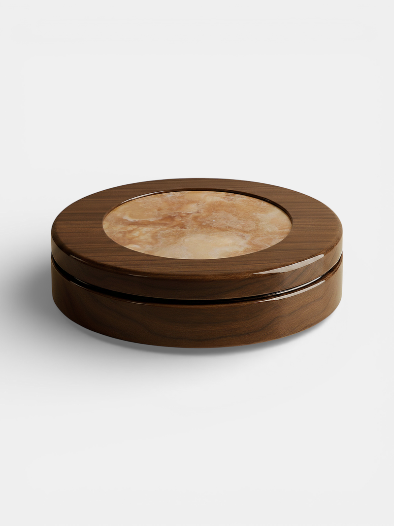 Yoyo Wooden And Honey Onyx Coffee Table — detail view