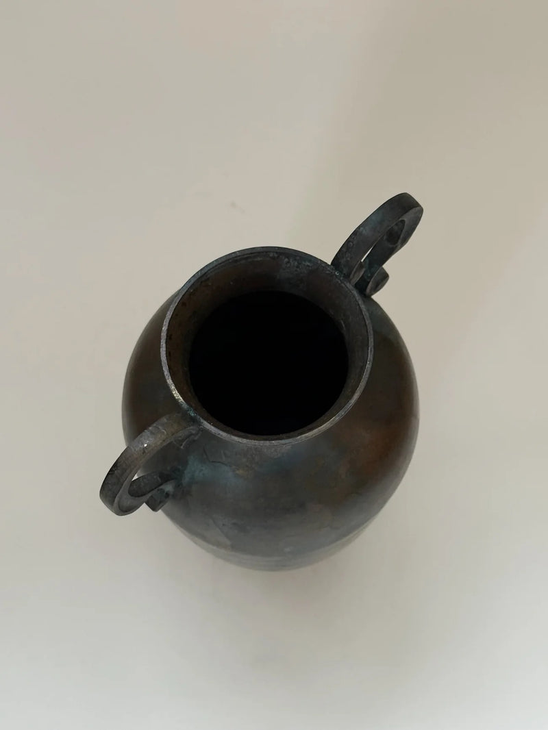 Bronze Amphora Vase — top view showing dark bronze finish