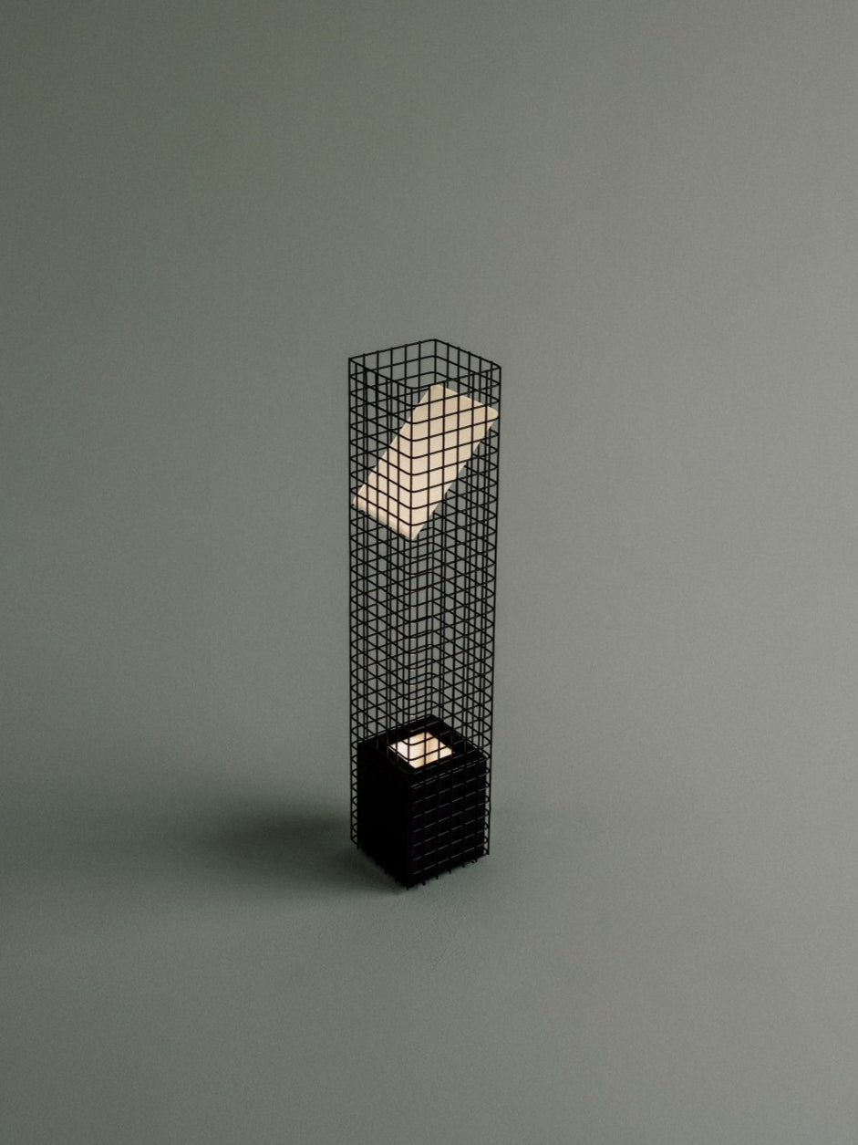 Ami Table Lamp in Steel Mesh and Glass by Garnier Pingree | The Oblist
