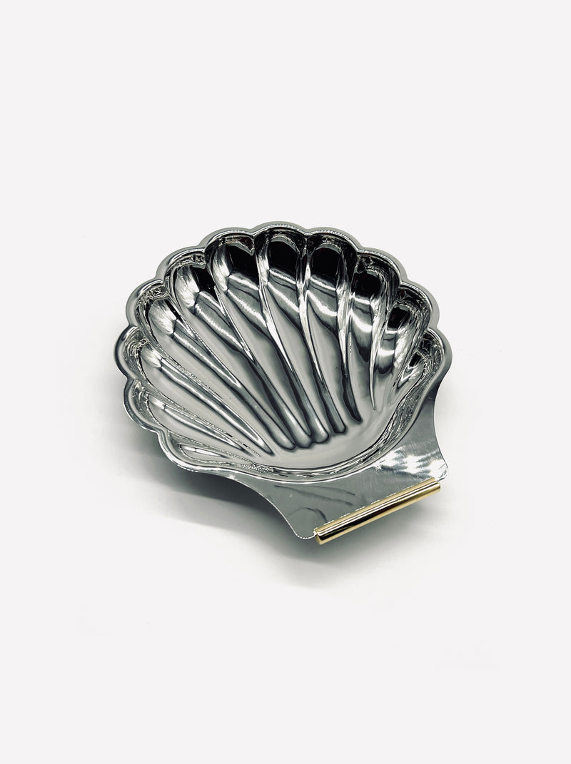 Vintage shell-shaped stainless steel decorative dish by LA PARADE