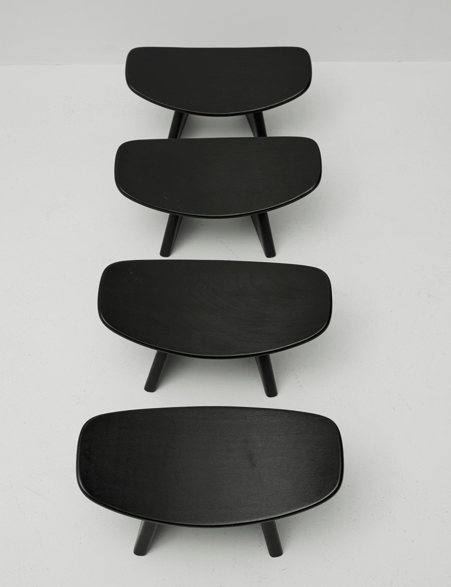 Alain Gaubert meditation stool in black solid beech, France c. 1980 — additional view