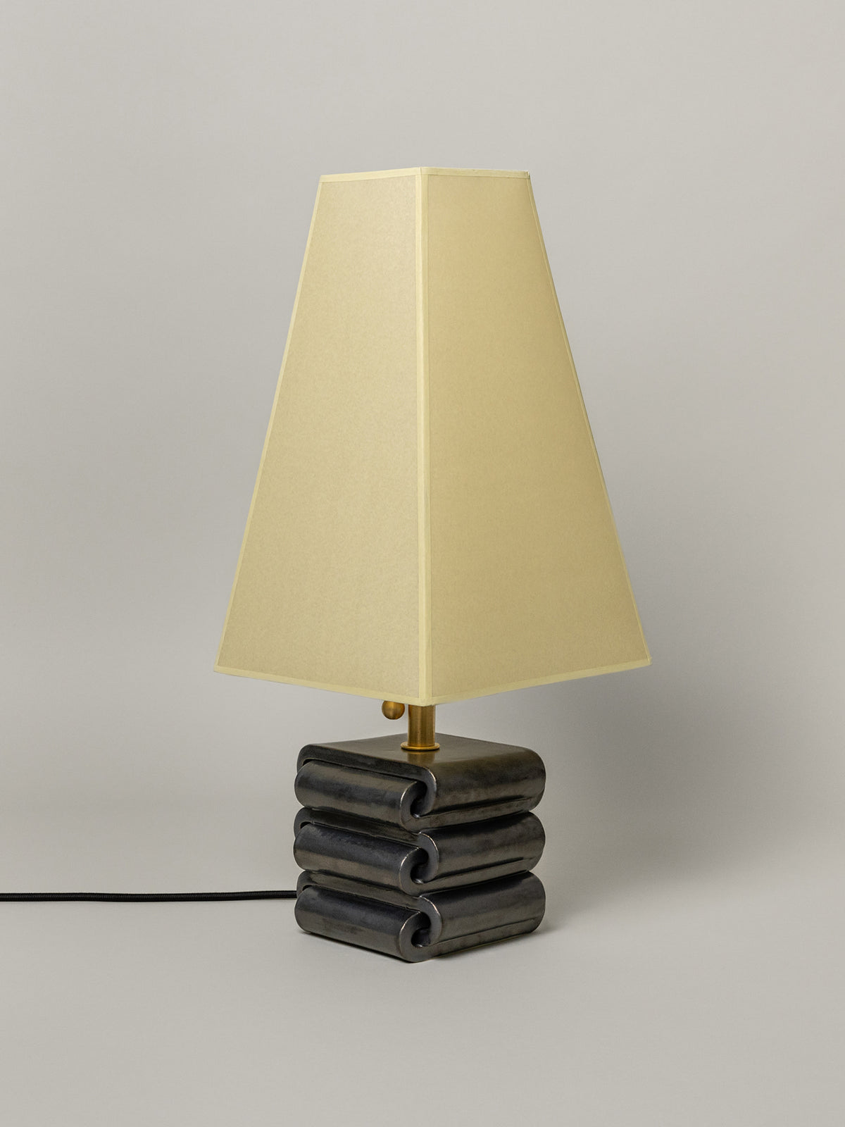 Gio Table Lamp, Graphite / Faint Green Shade — lifestyle setting