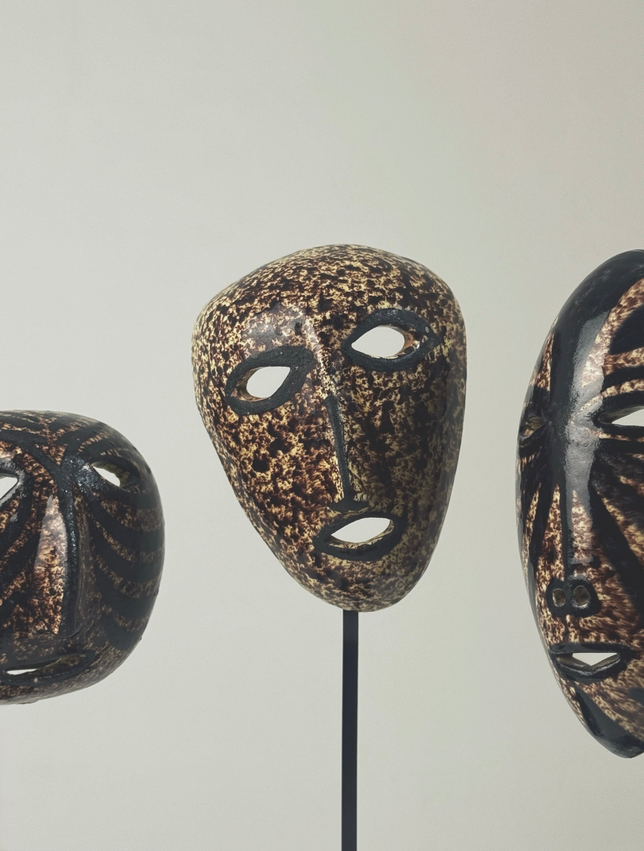 Set of 3 Ceramic Masks by the Accolay Potters