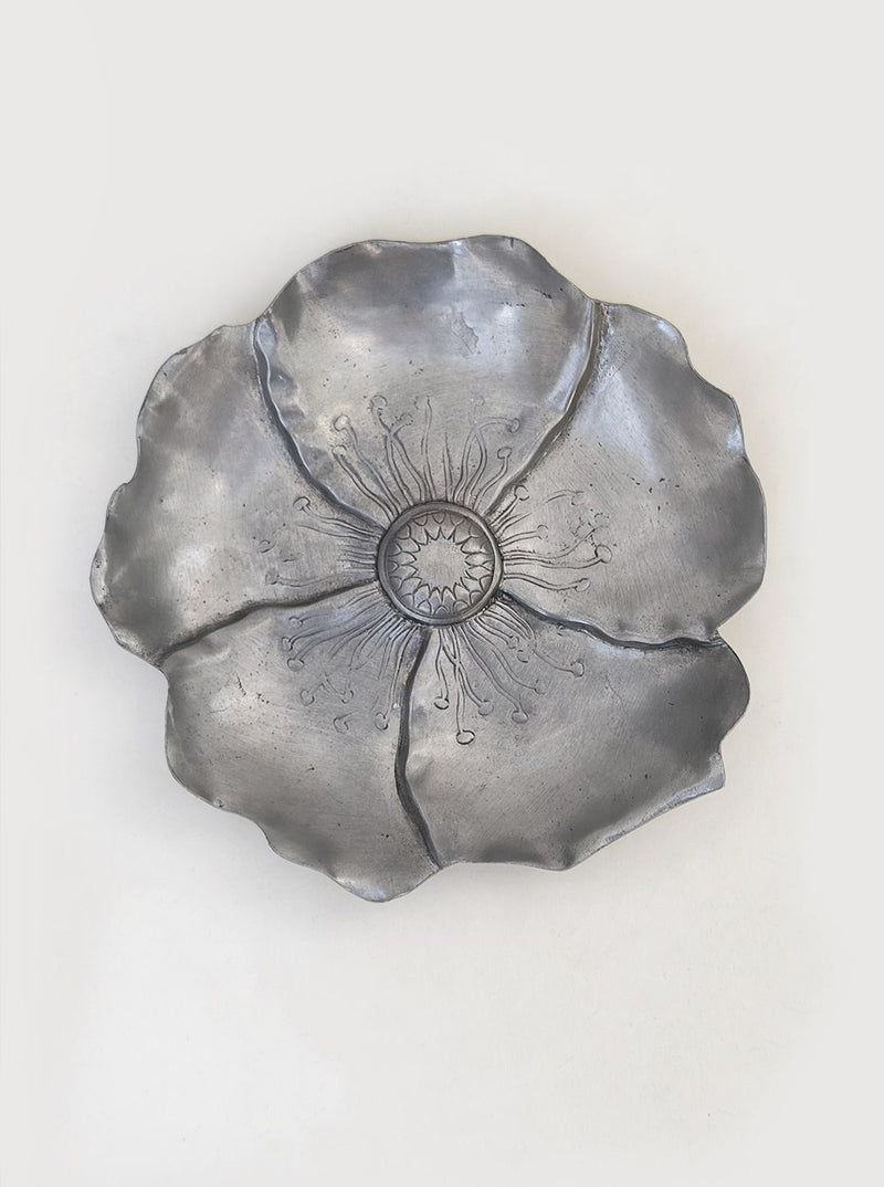 Flower Pewter Vide Poche by Les Objoies | The Oblist — handcrafted pewter, floral design