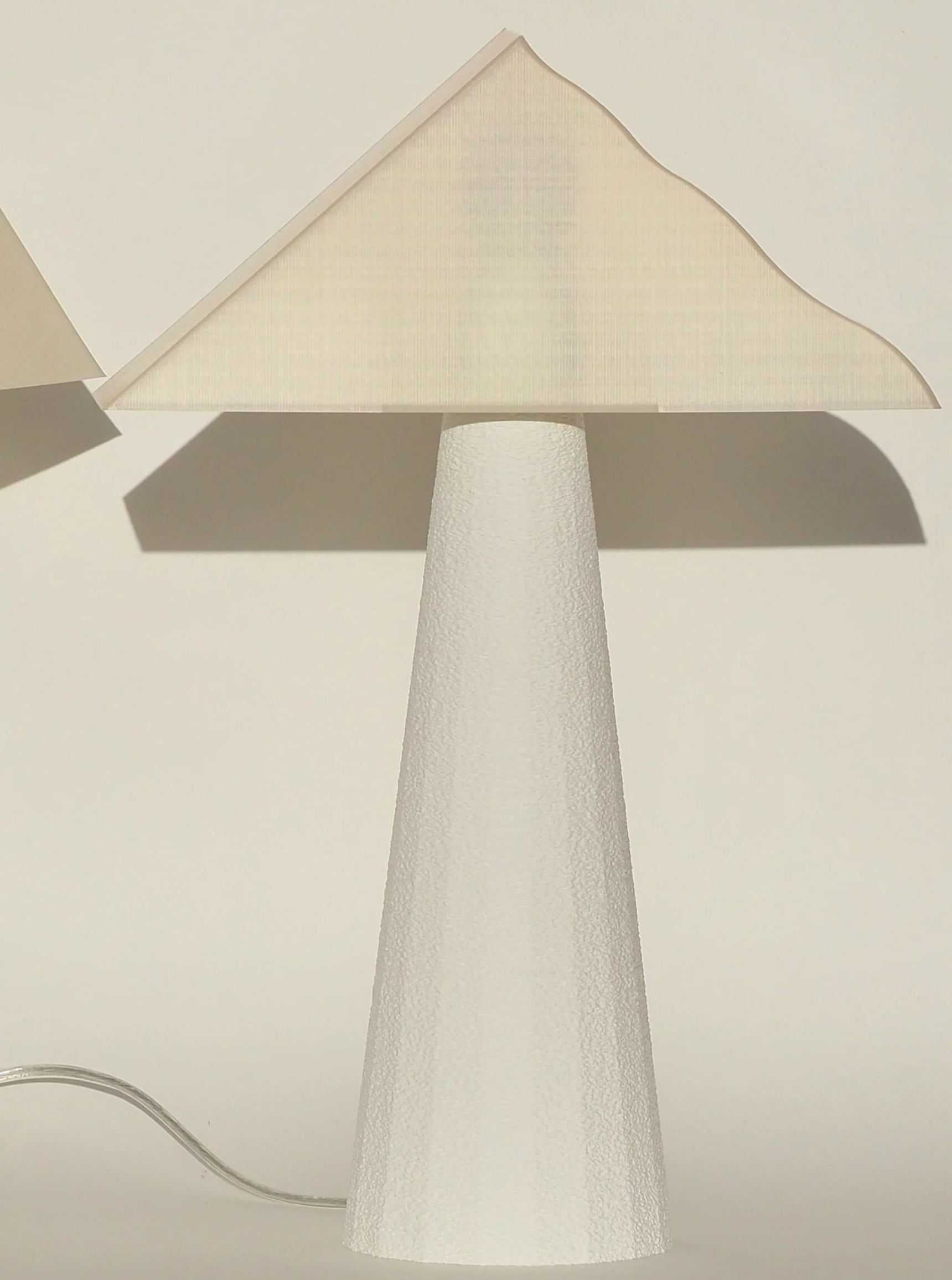 Cloud Lamp — top view of white textured base and shade