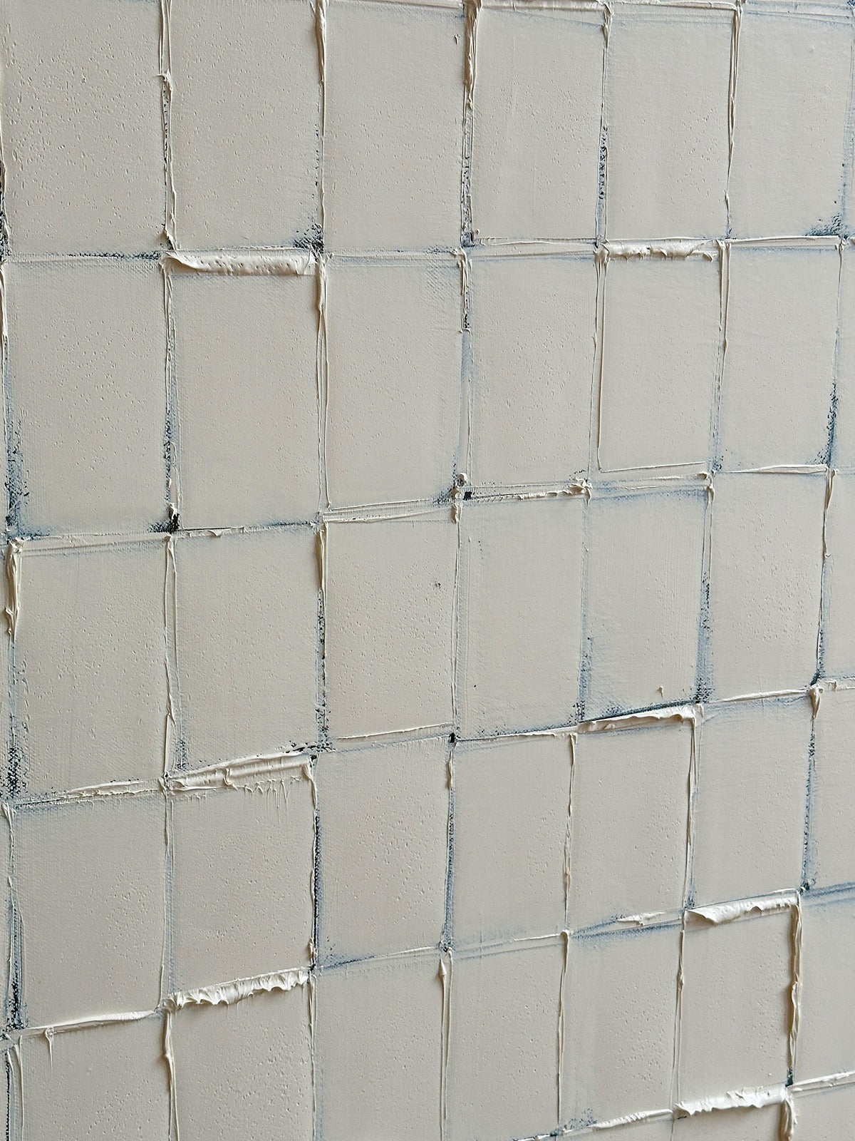 'Warm White - Strokes' Painting — side angle