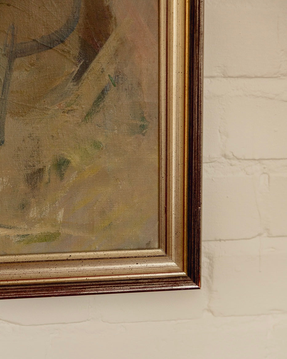 Vintage Oil On Canvas Landscape Painting by Adrian van Arkel — in context