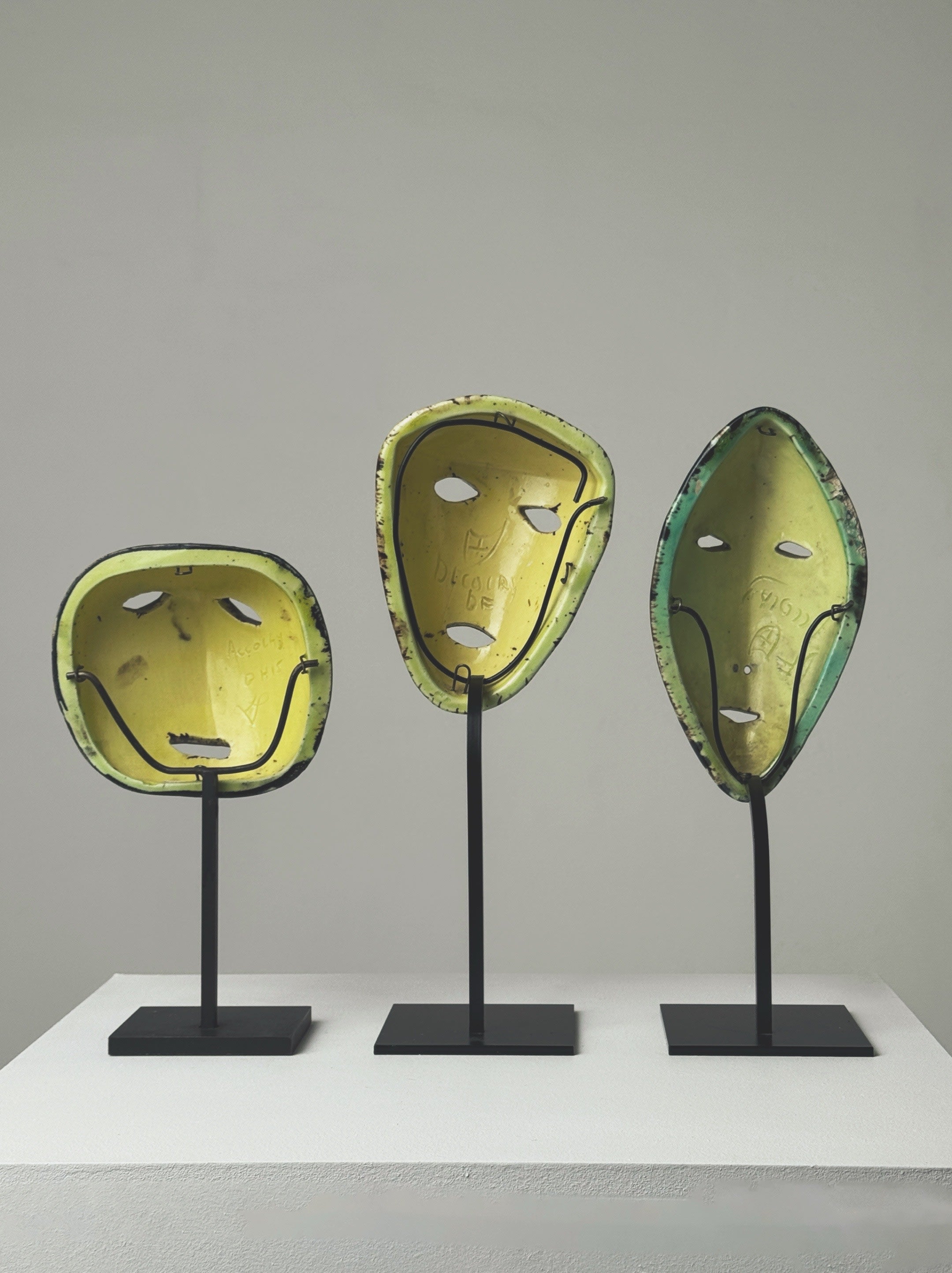 Set of 3 Ceramic Masks by the Accolay Potters