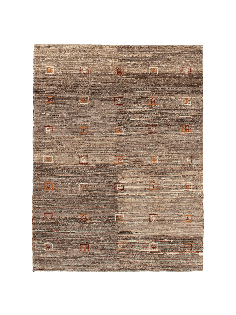Gabbeh Rug in Sable 173 x 232 cm by catalog:three | The Oblist — handcrafted wool, neutral tones