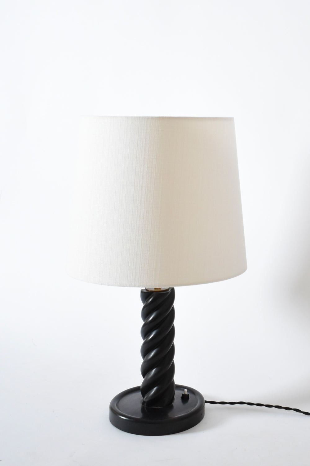 Turned Ebonised Column Table Lamp, 1960s — lifestyle setting