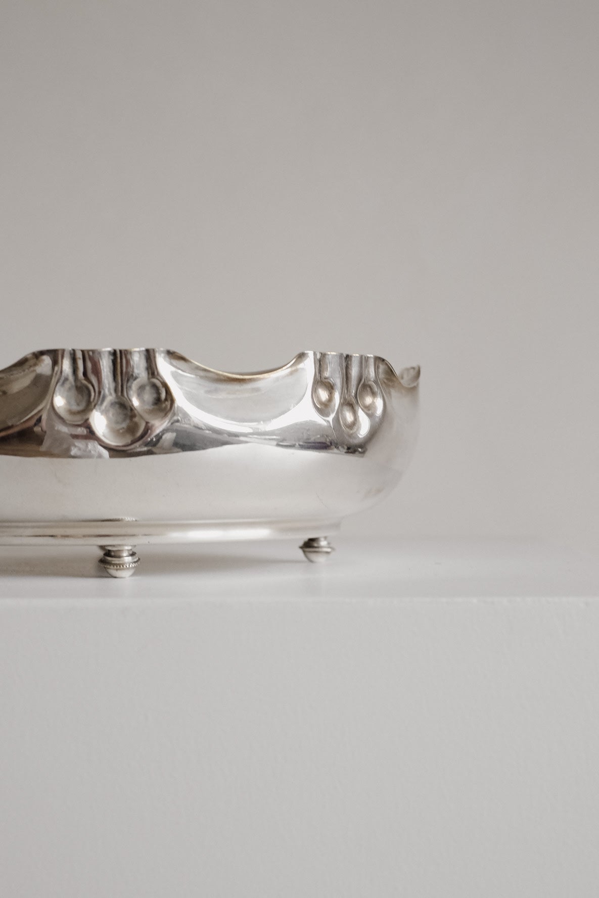 Elegant Silver-Plated Centerpiece Bowl — lifestyle setting