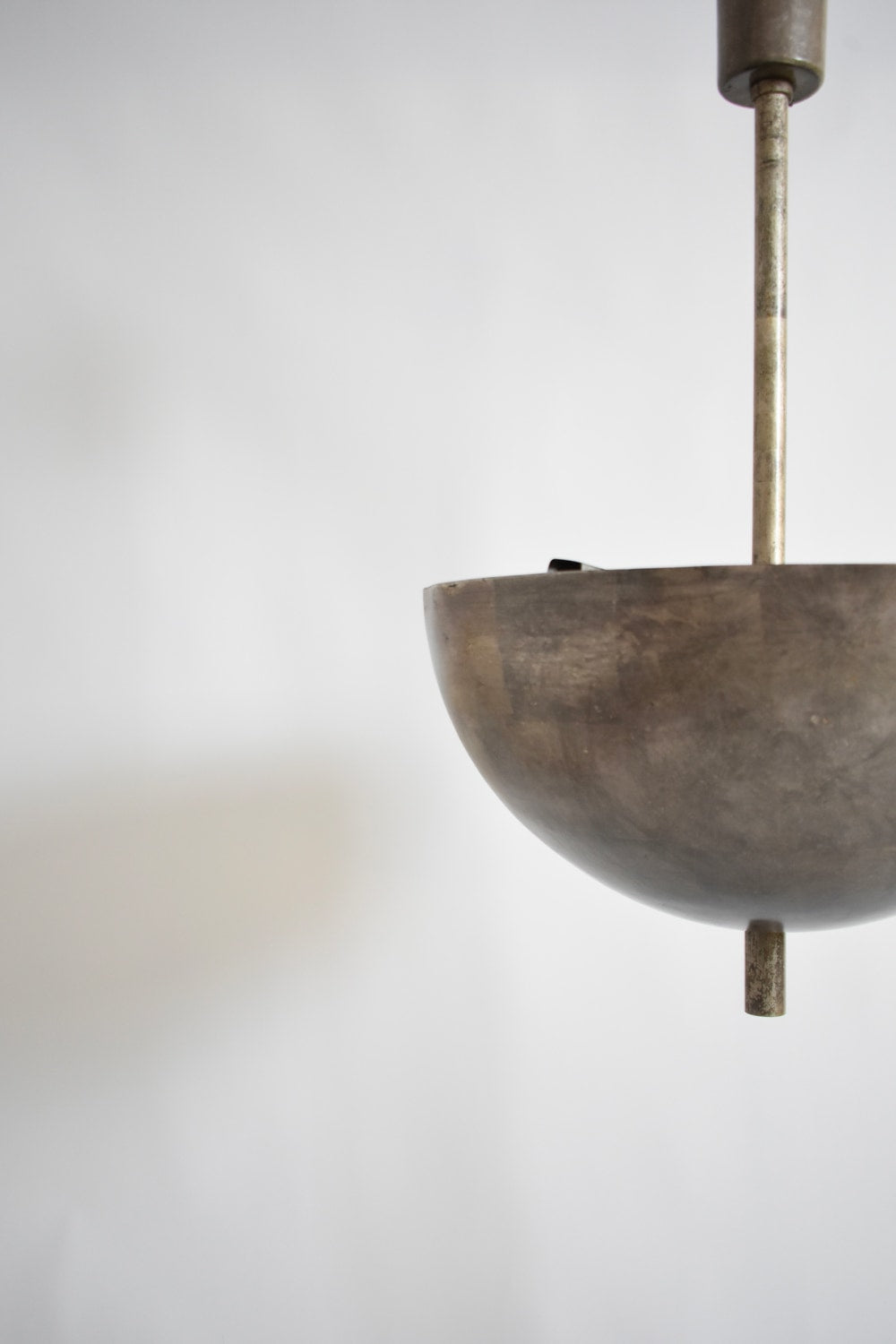Modernist iron ceiling lamp, 1920s — detail view