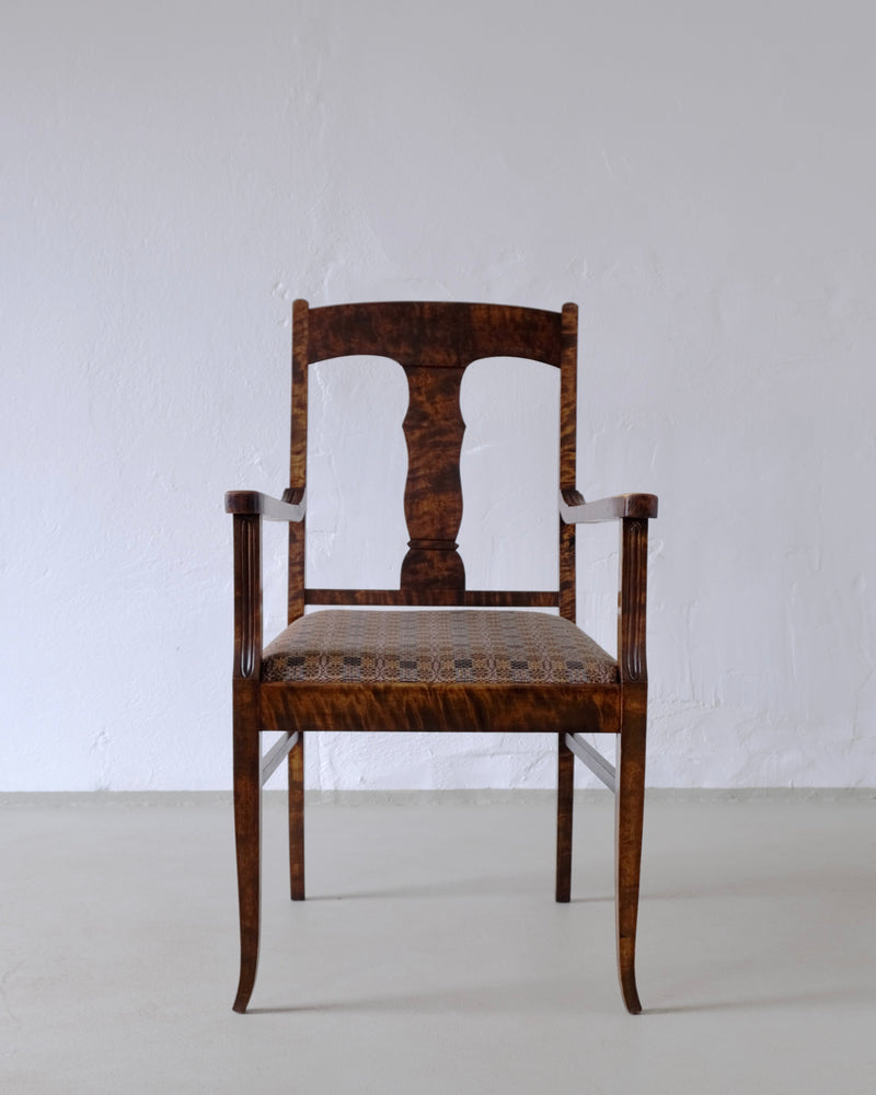 Biedermeier Satin Birch Armchairs | Sweden | Set of 2 — lifestyle setting