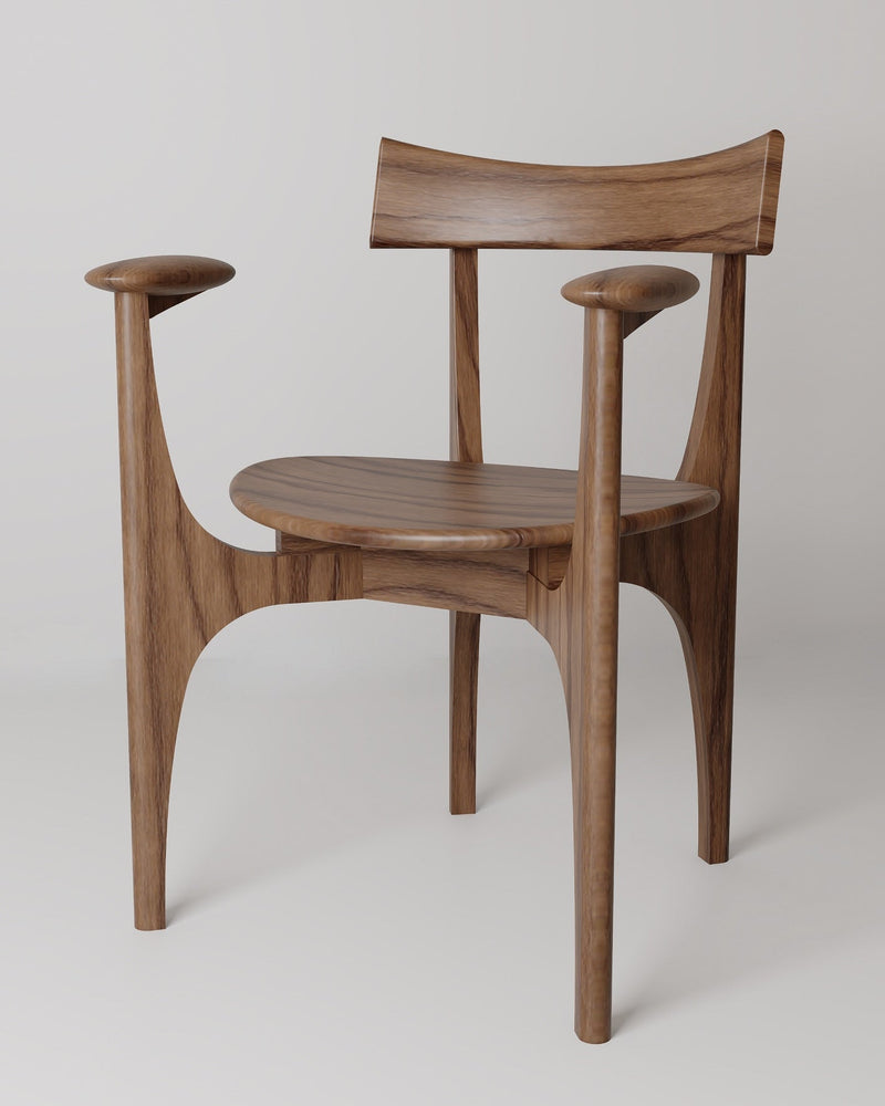 Solid Wood Chair - CAS Series by Daniel Couttolenc, American Walnut by Daniel Couttolenc | The Oblist