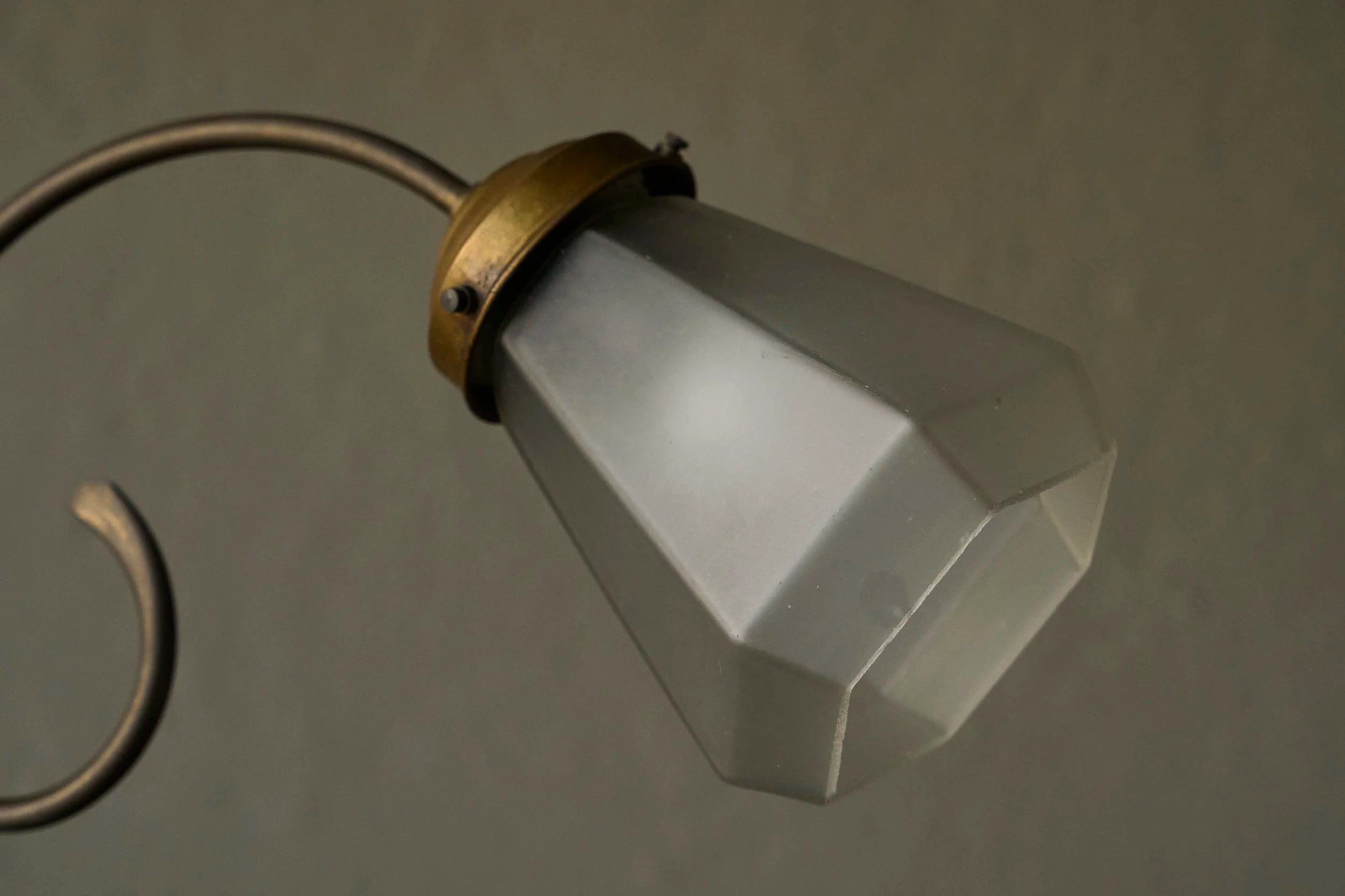 Sculptural Table Lamp in Brass and Opaline Glass Europe Early 20th Century — alternate view