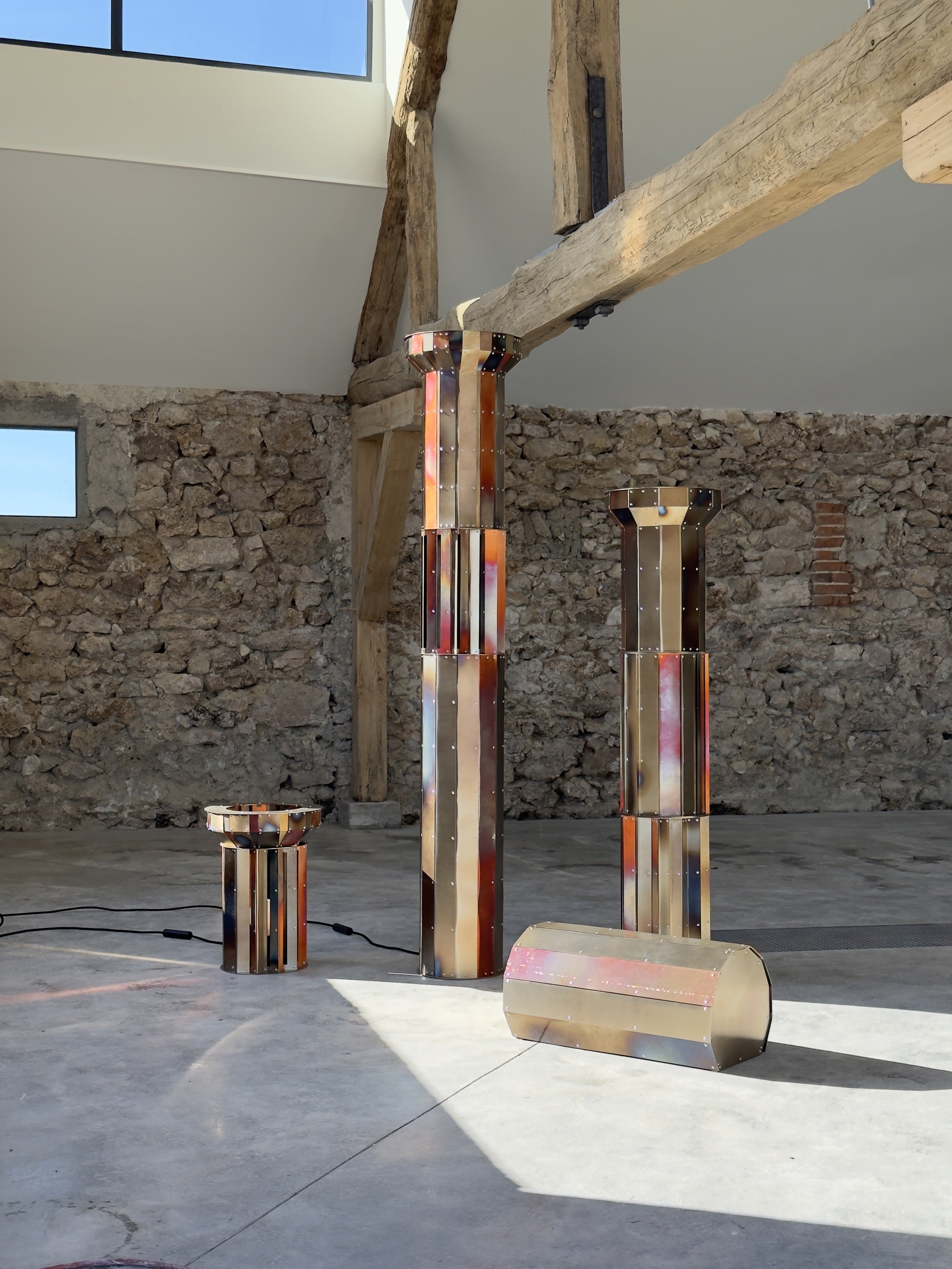 Set of 3 Stools – Golden Ruins Collection — alternate view